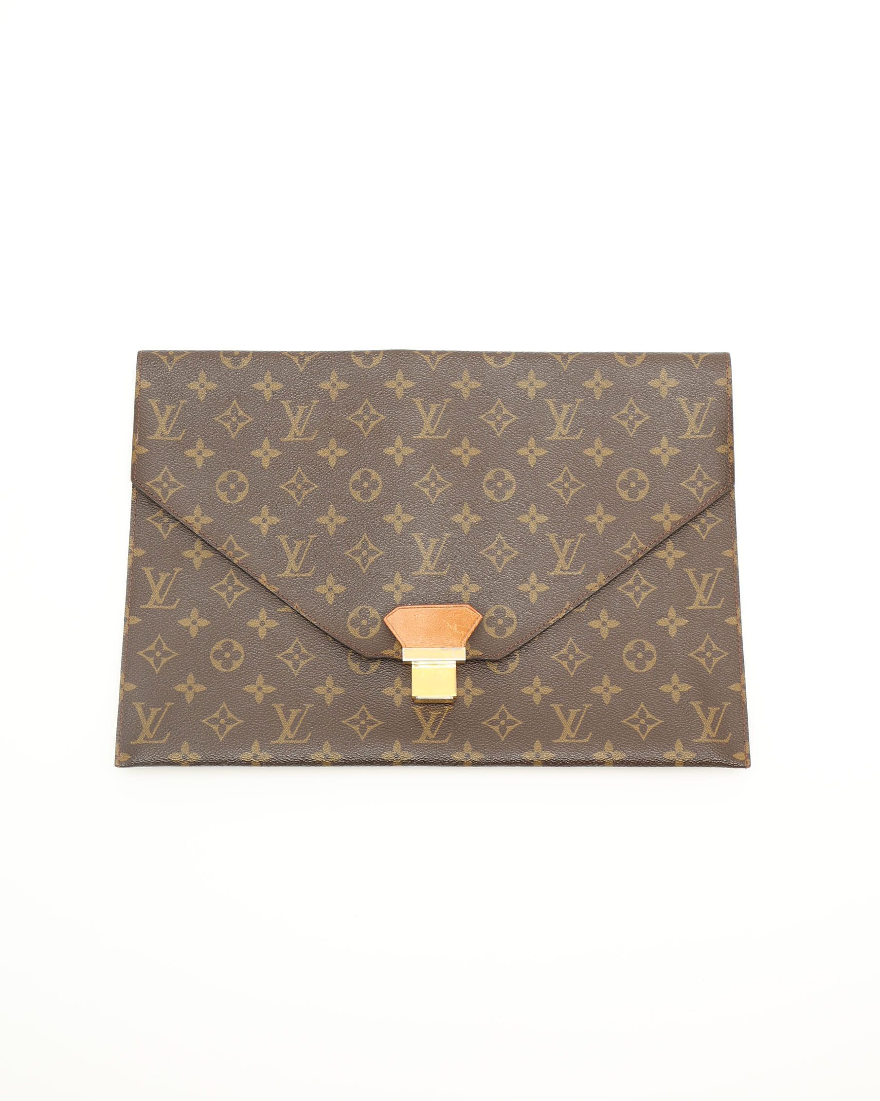 Louis Vuitton Monogram Poche Plate Envelope Clutch Bag