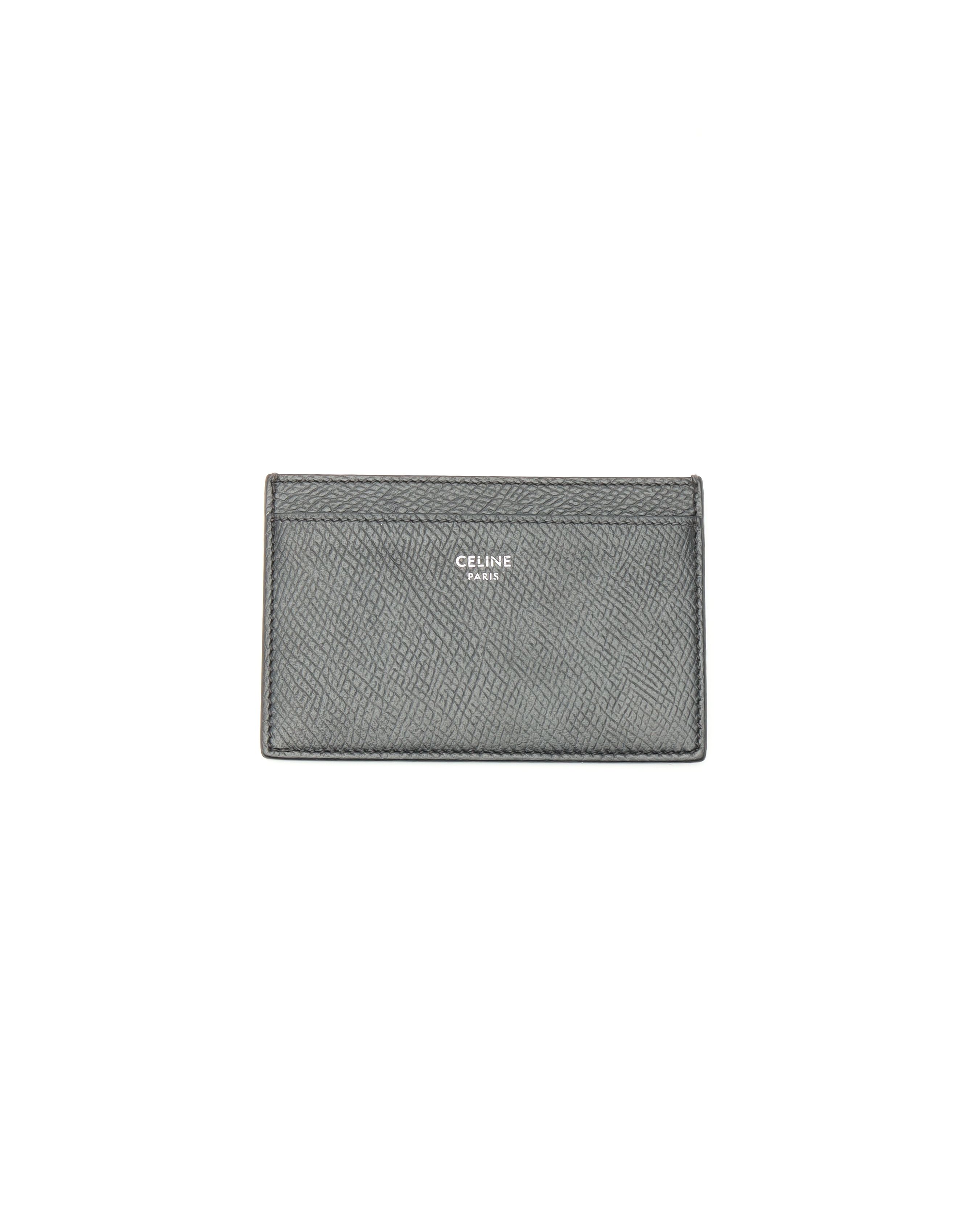 Celine Céline Leather Card Holder In Gray