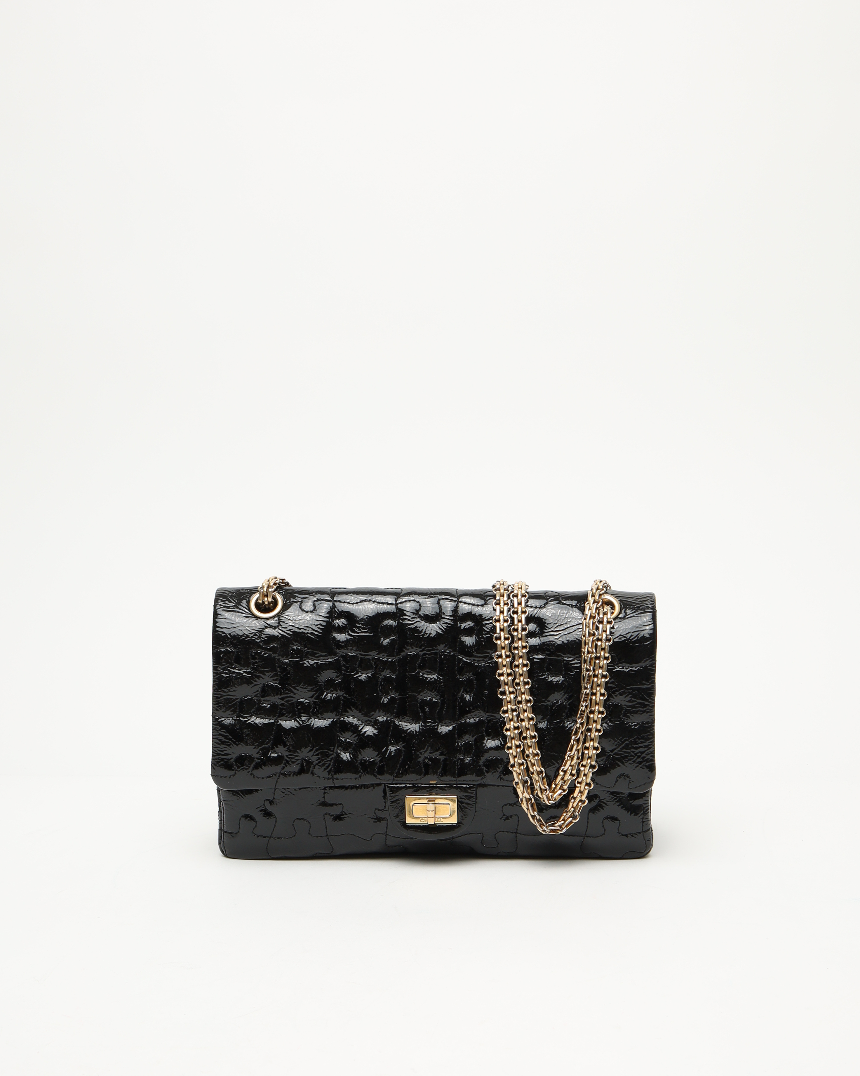 Pre-owned Chanel 2.55 Reissue 226 Double Flap Bag In Black