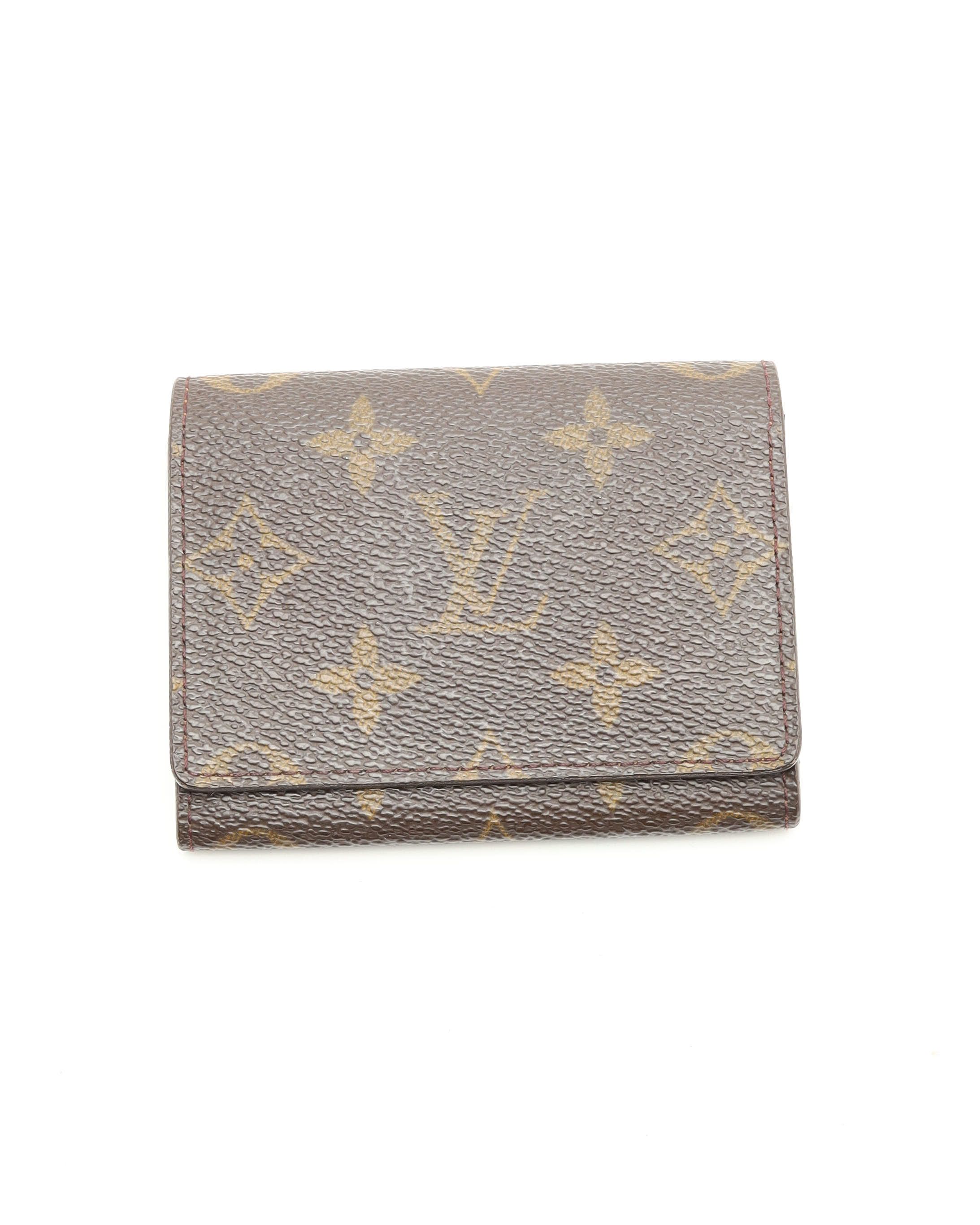 Pre-owned Louis Vuitton Monogram Flap Card Holder In Brown