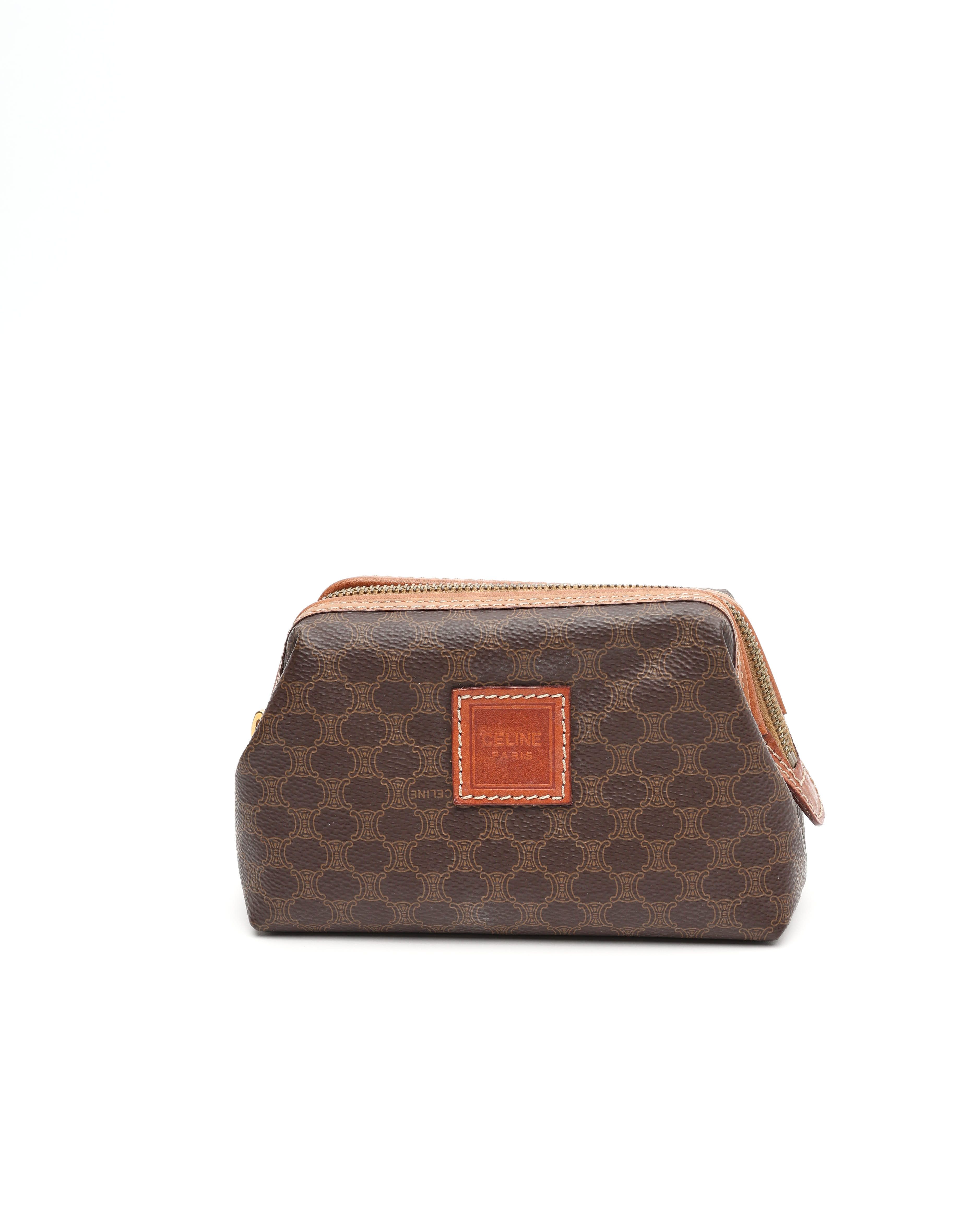 Celine Céline Macadam Pouch In Brown