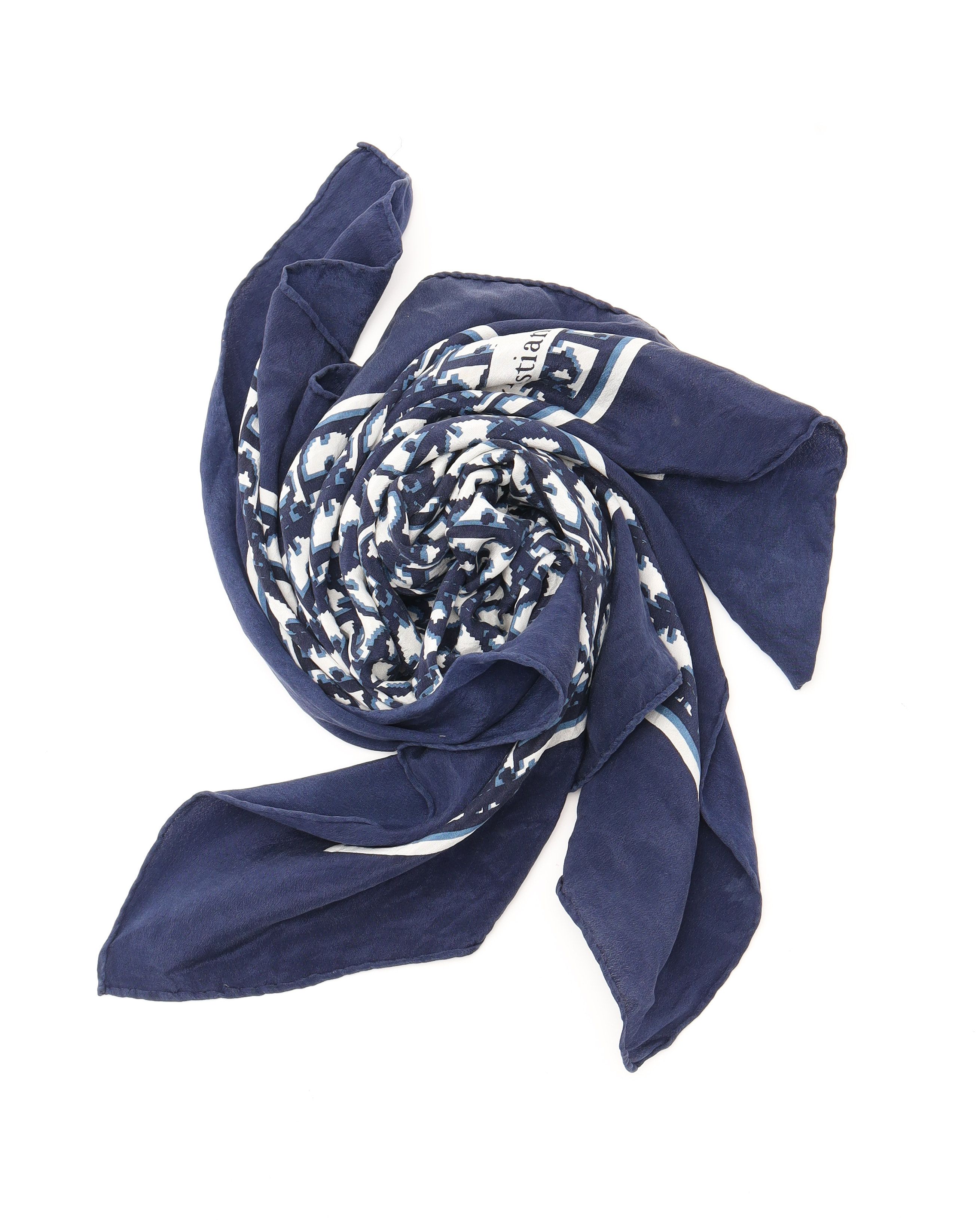 Dior Christian  70 Trotter Silk Scarf In Purple