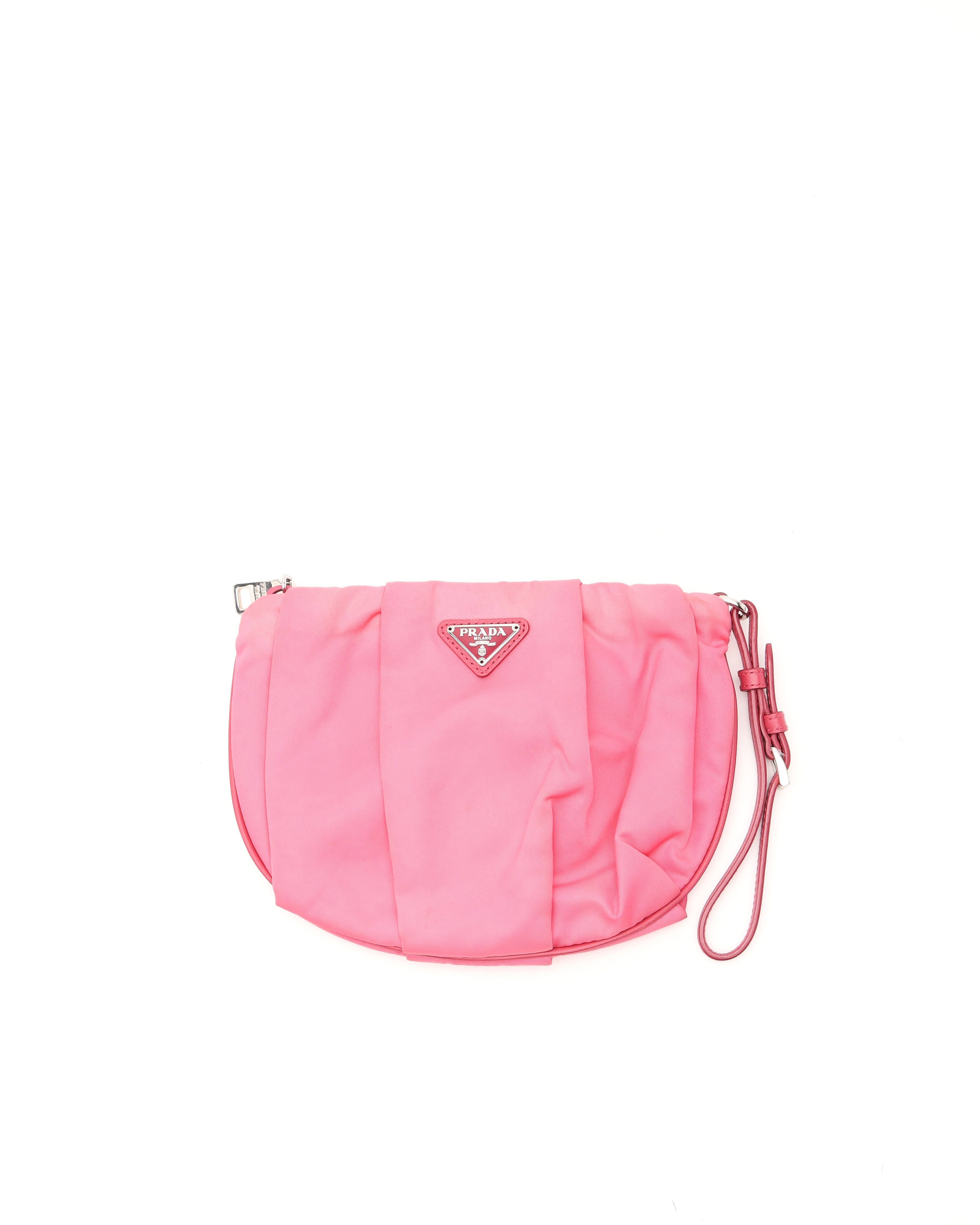 Prada Tessuto Clutch Bag In Pink