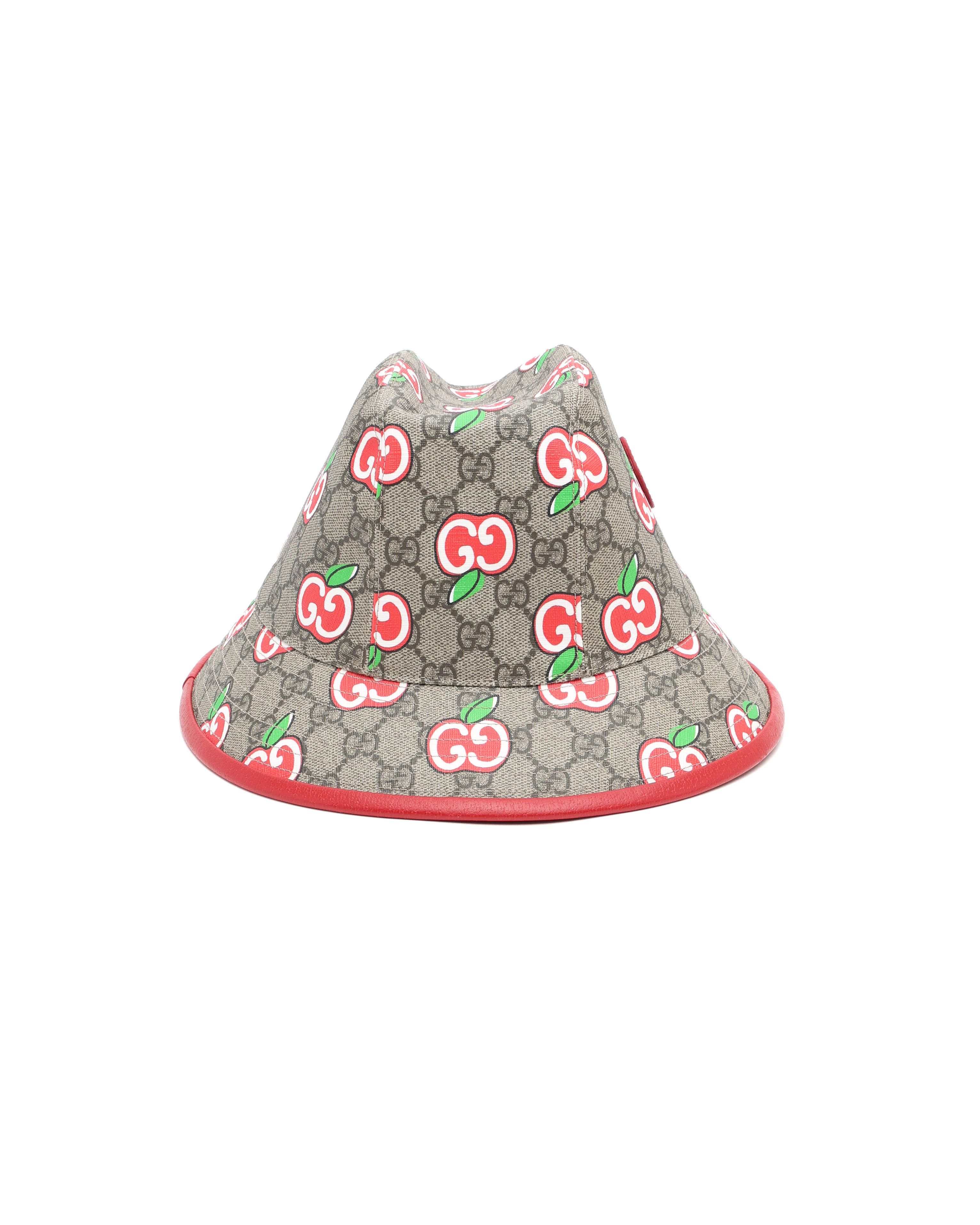 Gucci Gg Apple Bucket Hat In Gray