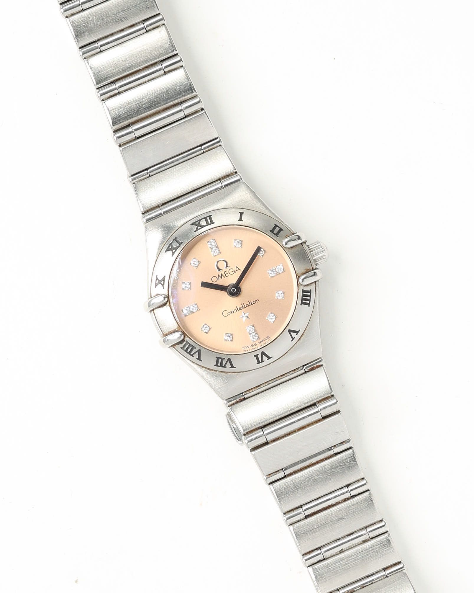 Omega Constellation 22mm Diamond Quartz Watch In Yellow