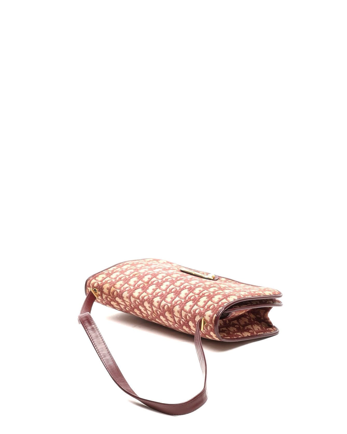 Dior Christian  Trotter Bag In Burgundy