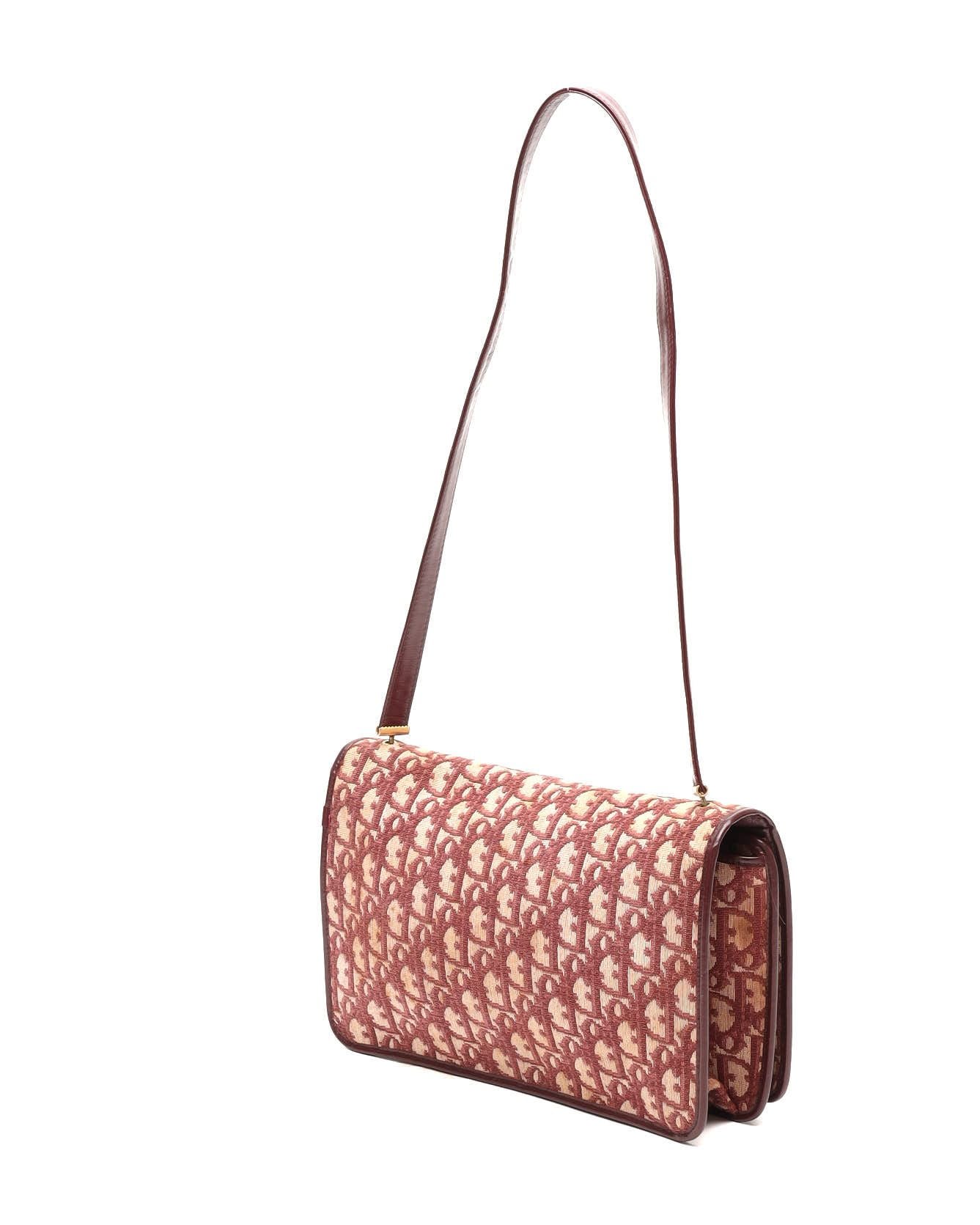 Dior Christian Trotter Bag In Burgundy