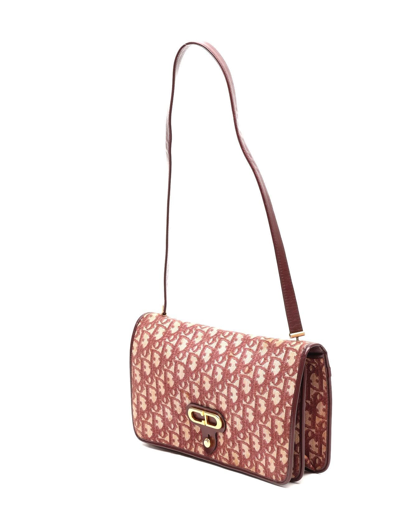 Dior Christian Trotter Bag In Burgundy