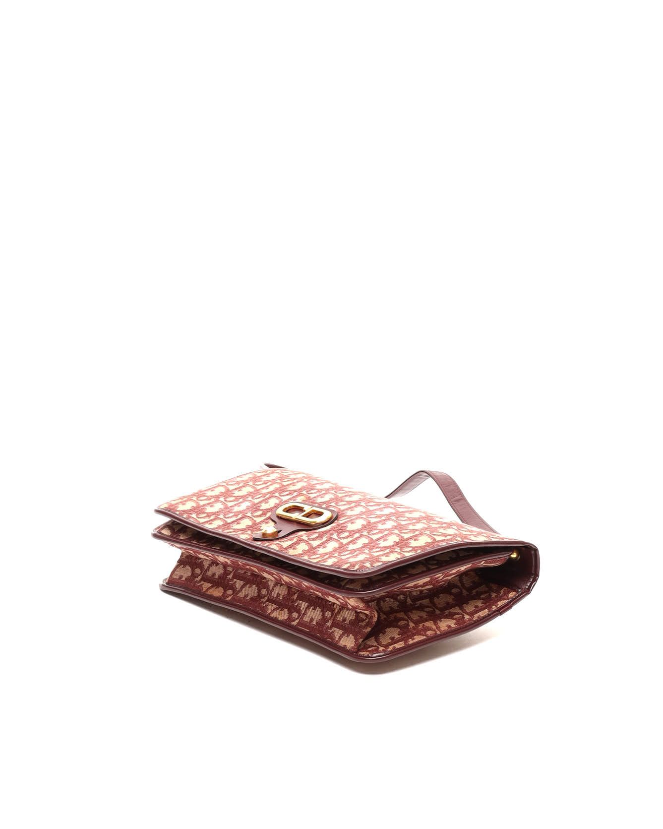 Dior Christian Trotter Bag In Burgundy