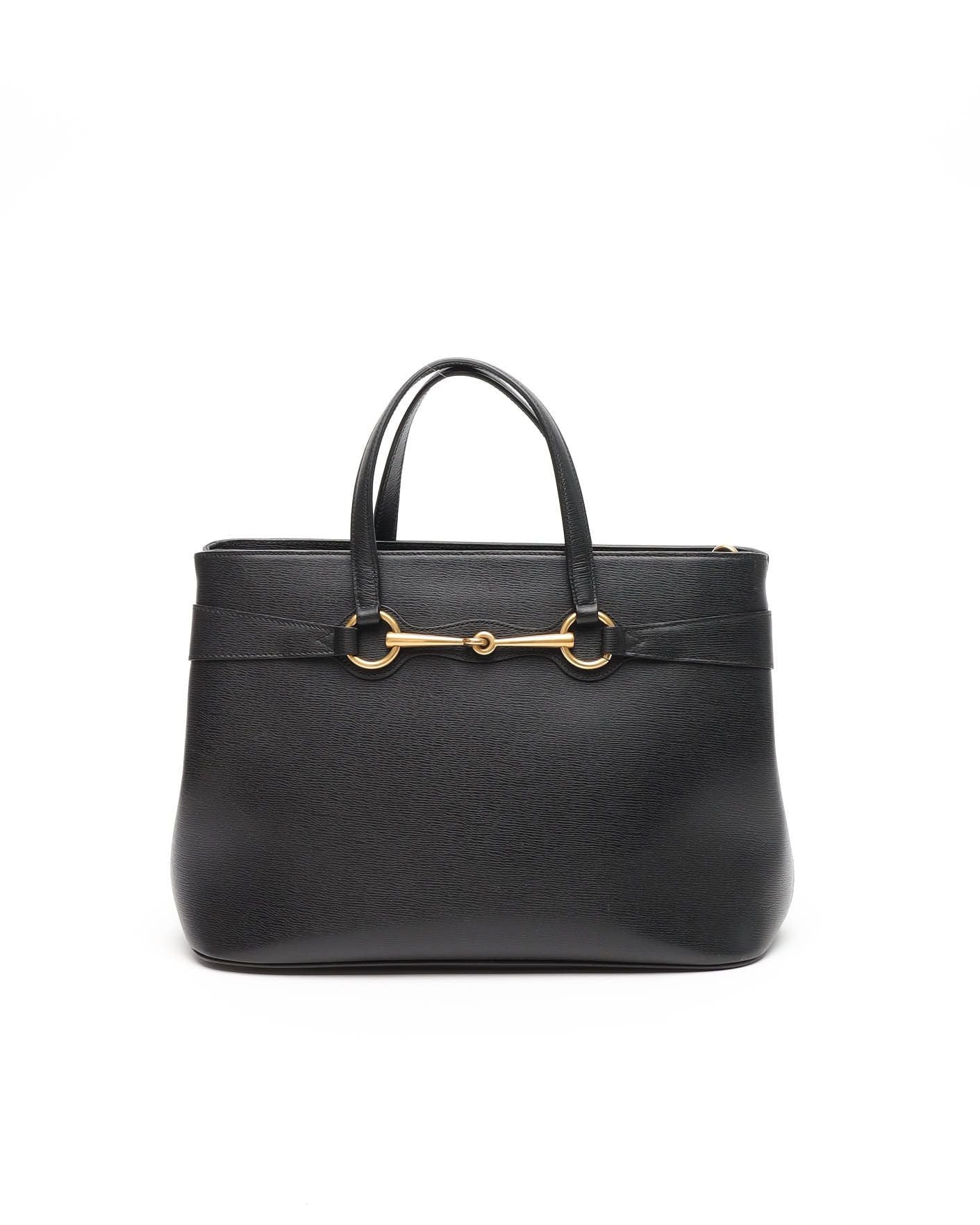 Gucci Horsebit Leather Bag In Black