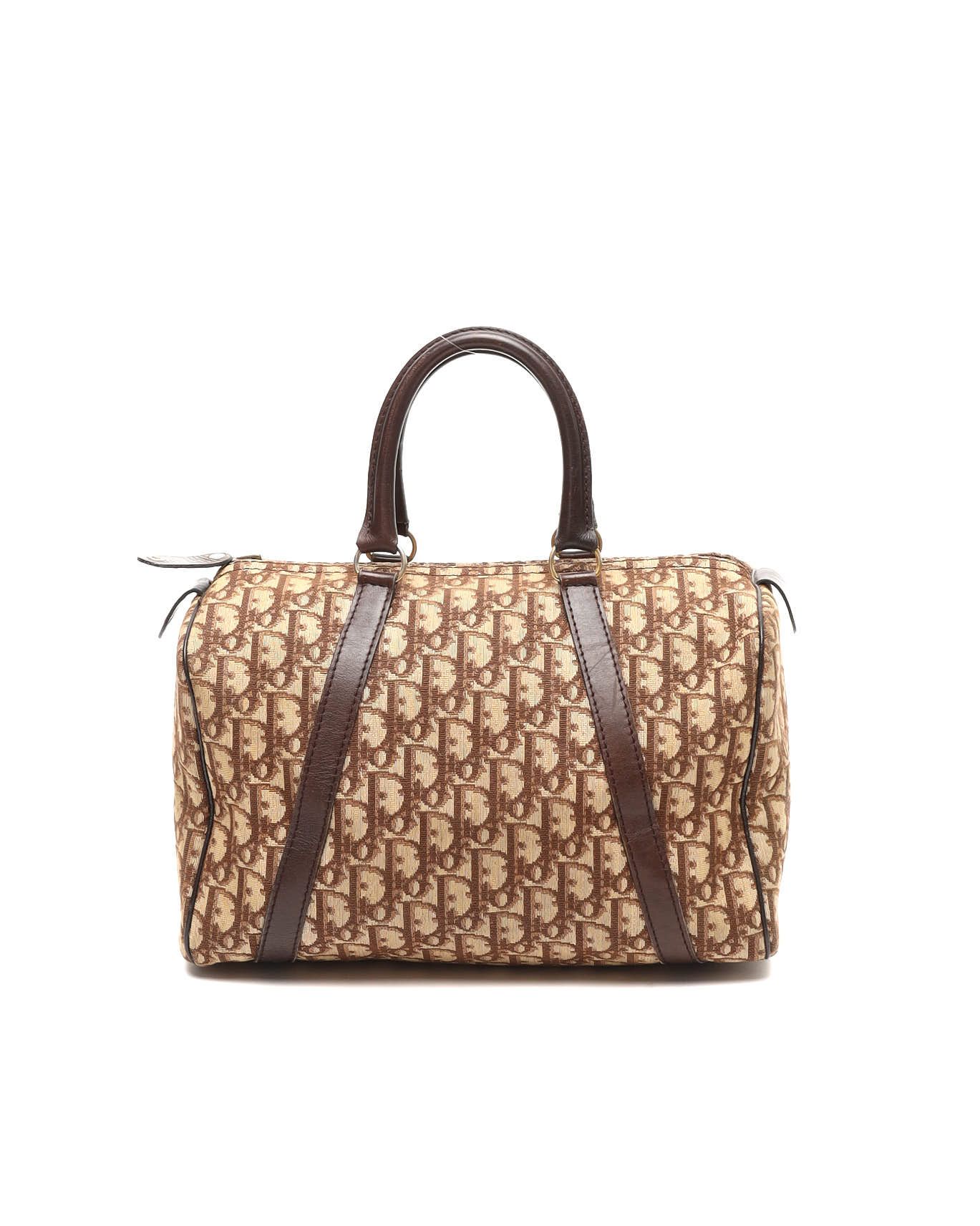 Dior Christian  Trotter Boston Bag In Brown
