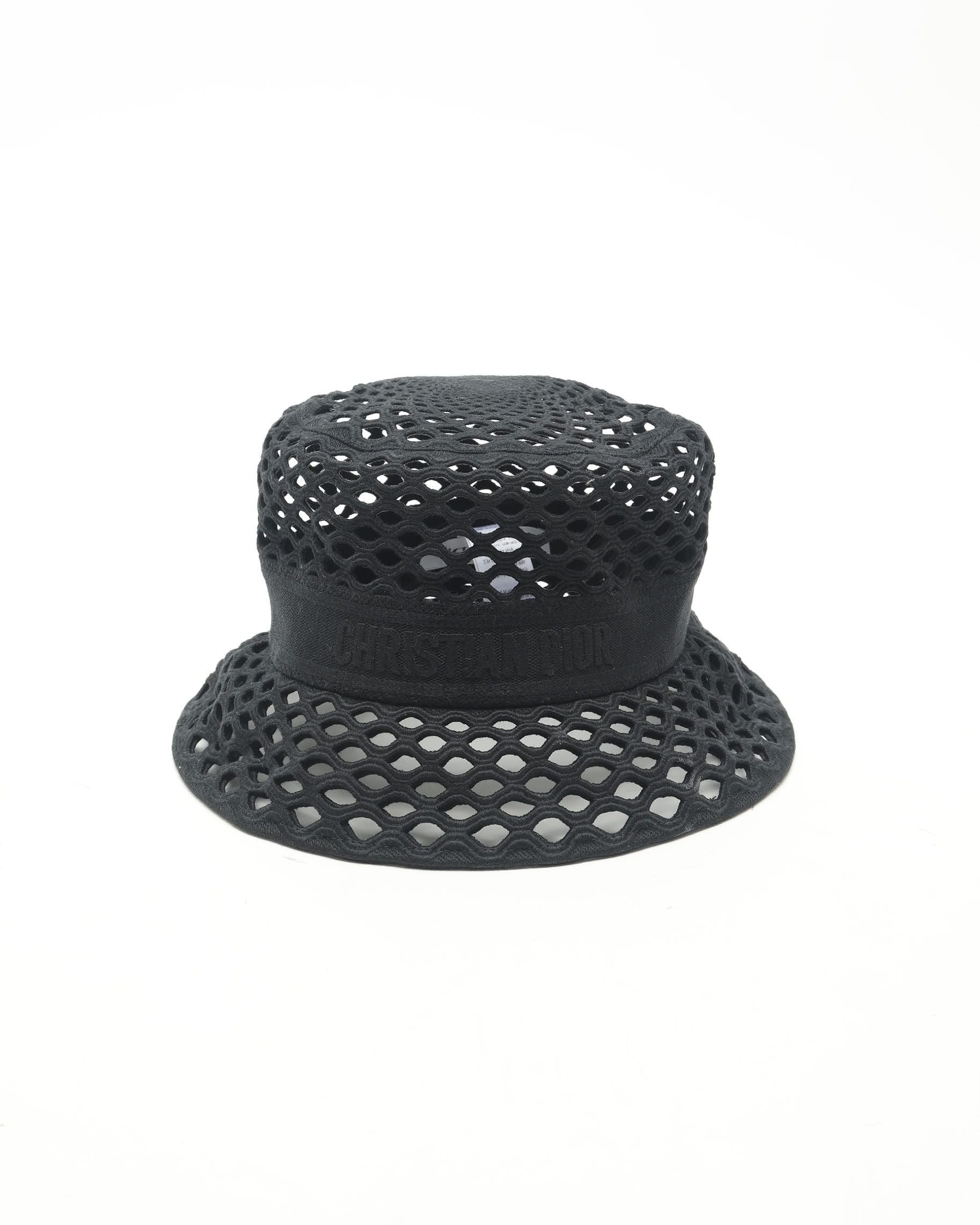 Dior Christian   Mesh Bucket Hat In Black