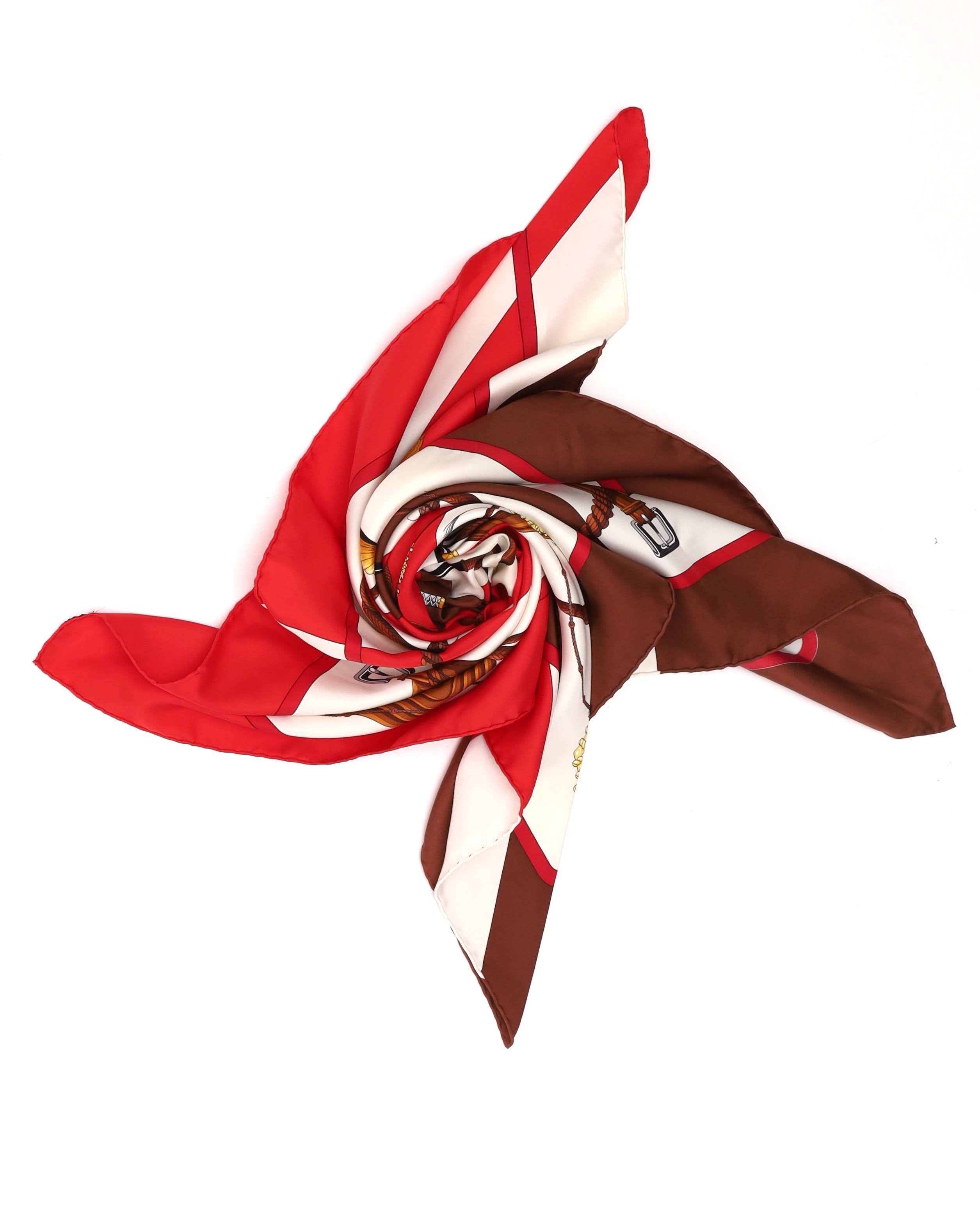Pre-owned Hermes Hermès Carré 90 Click Crack Silk Scarf In Multi