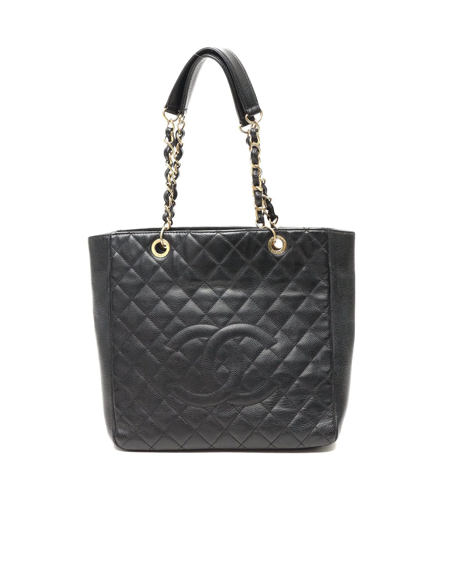 Pre-owned Chanel Caviar 31 Rue Grand Shopping Tote Bag In Black