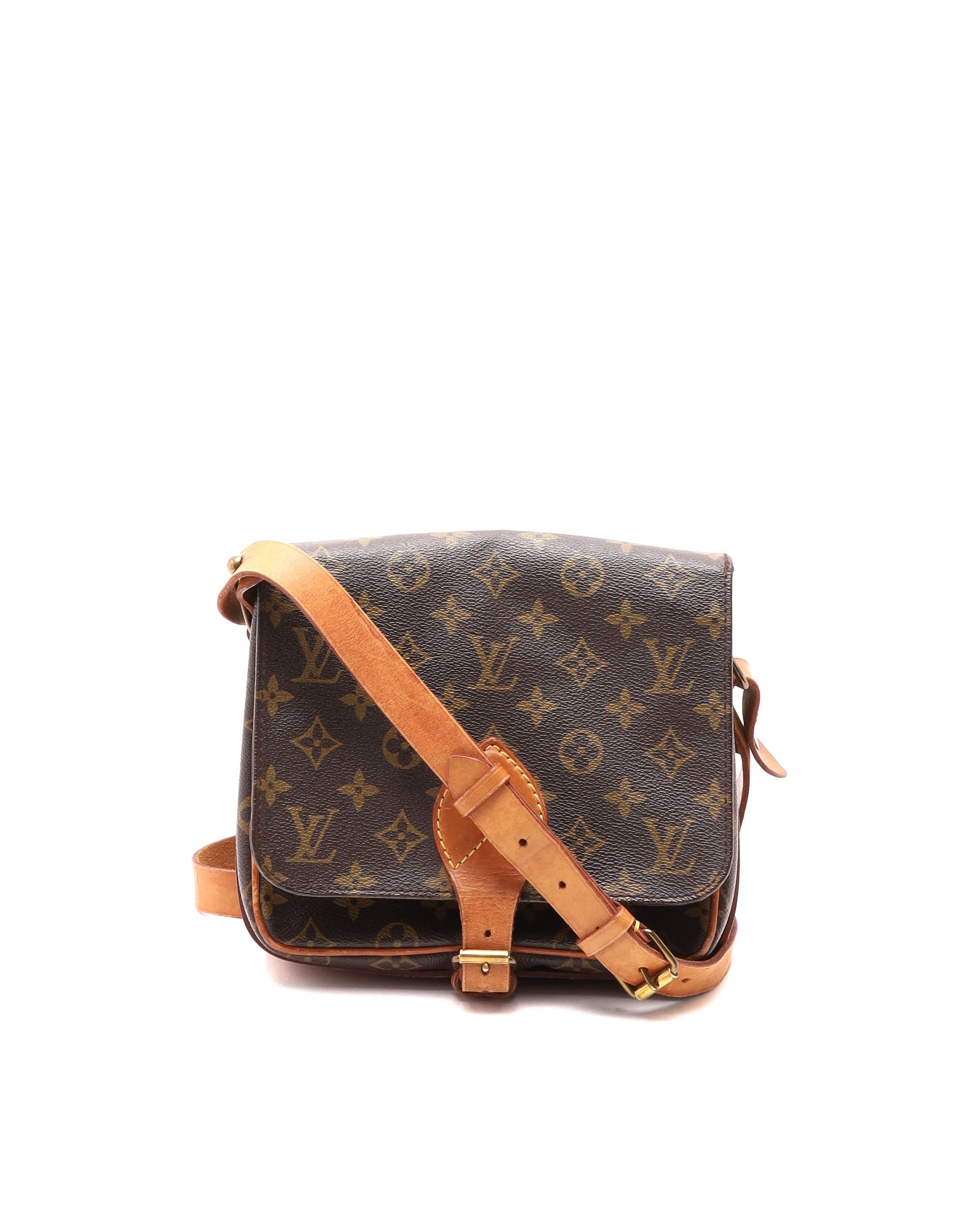 Pre-owned Louis Vuitton Monogram Cartouchiere Mm Bag In Brown