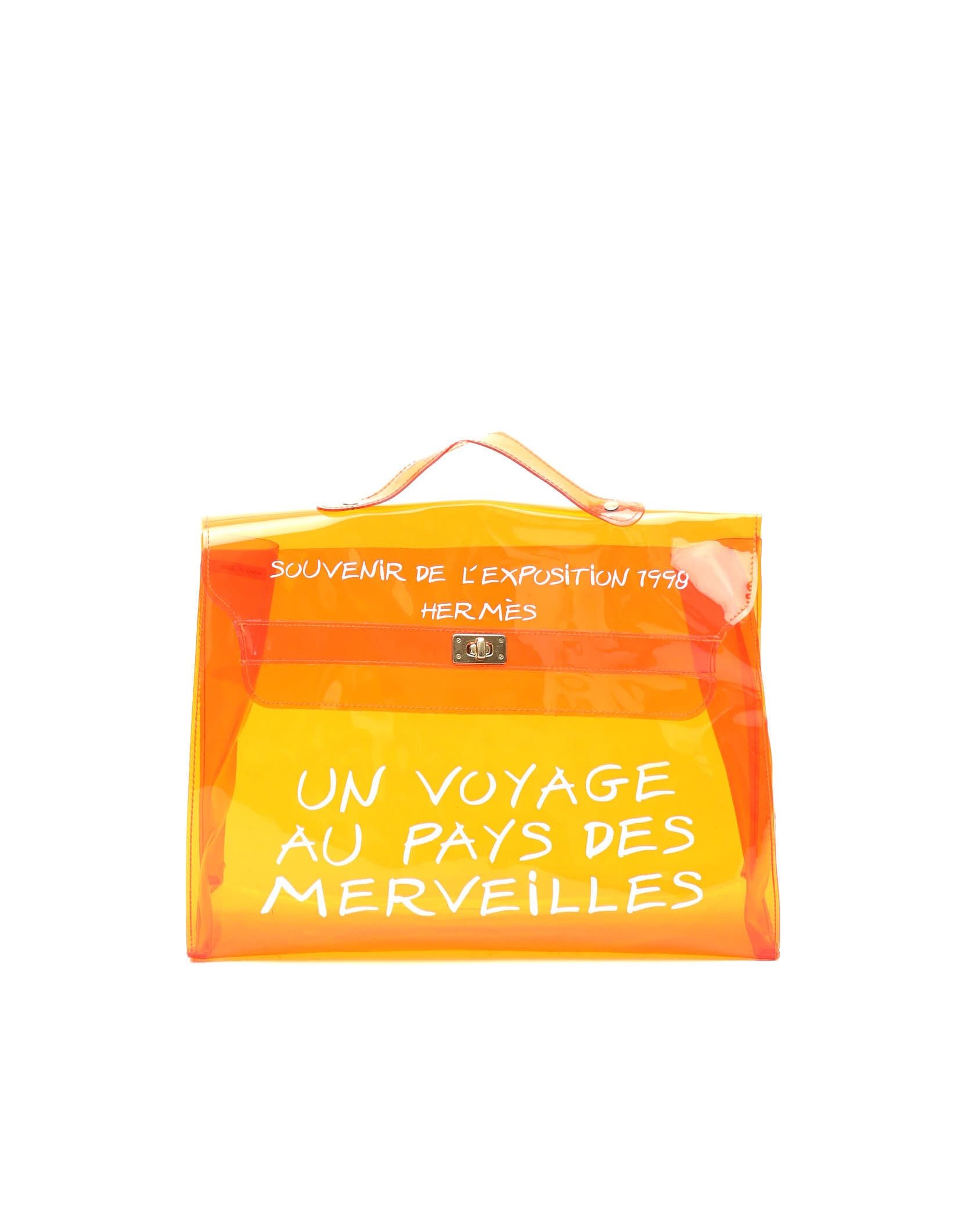 Pre-owned Hermes Hermès Vinyl Kelly Bag In Orange