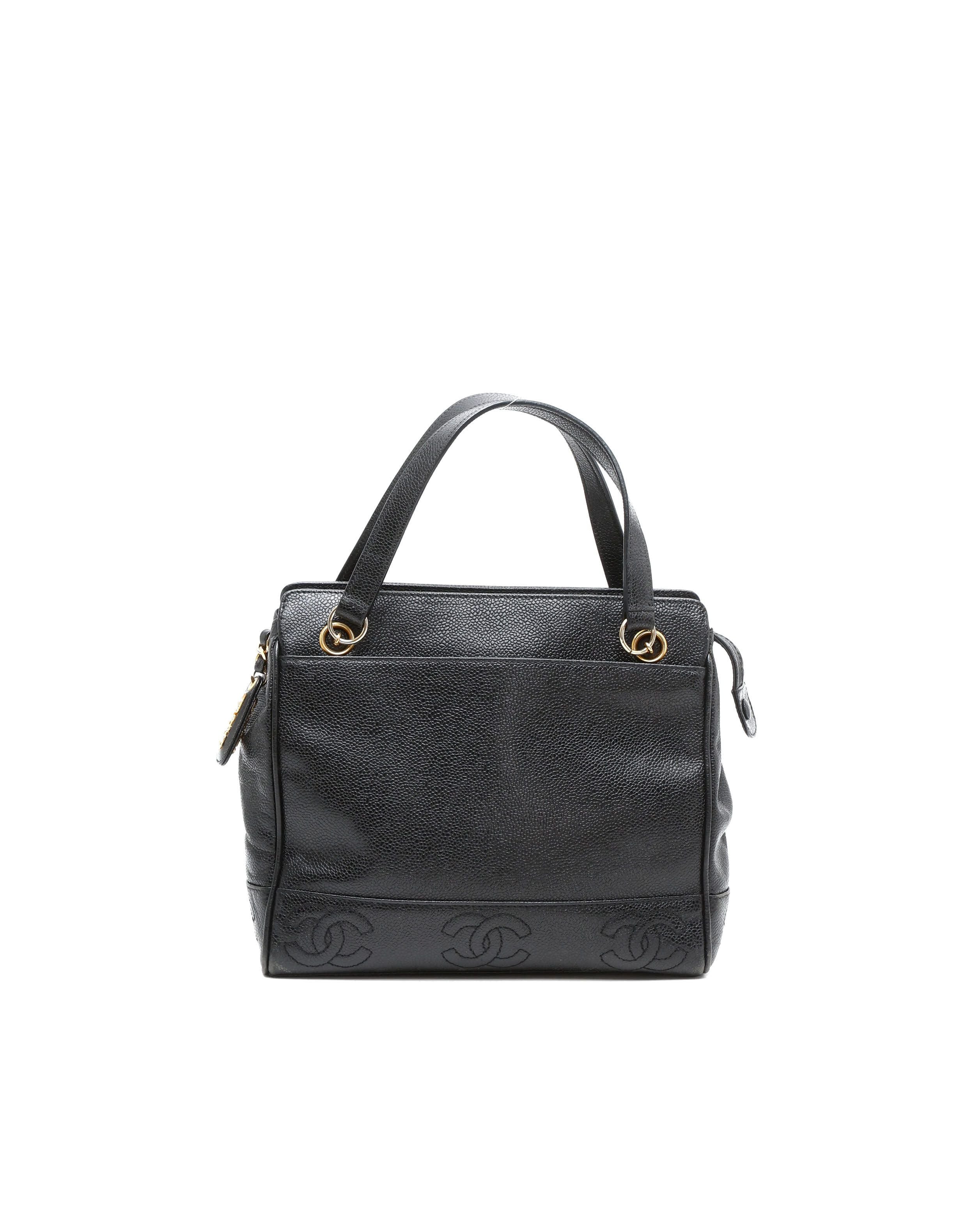 Pre-owned Chanel Triple Cc Tote Bag In Black
