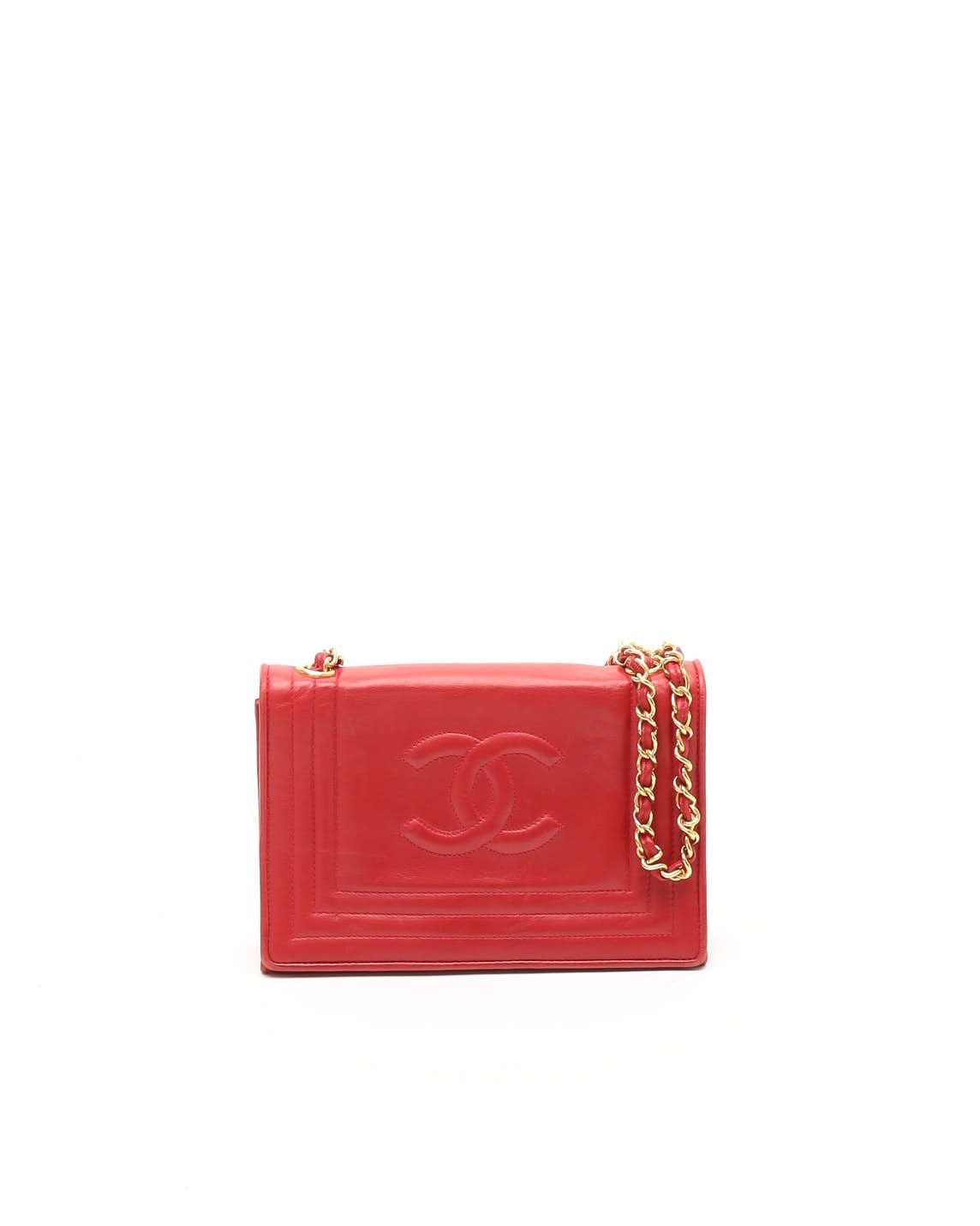 Pre-owned Chanel Full Flap Bag In Red