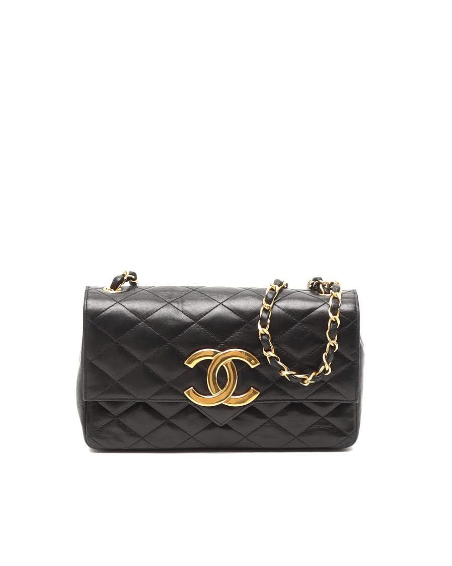 Pre-owned Chanel Jumbo Cc Single Flap Bag In Black