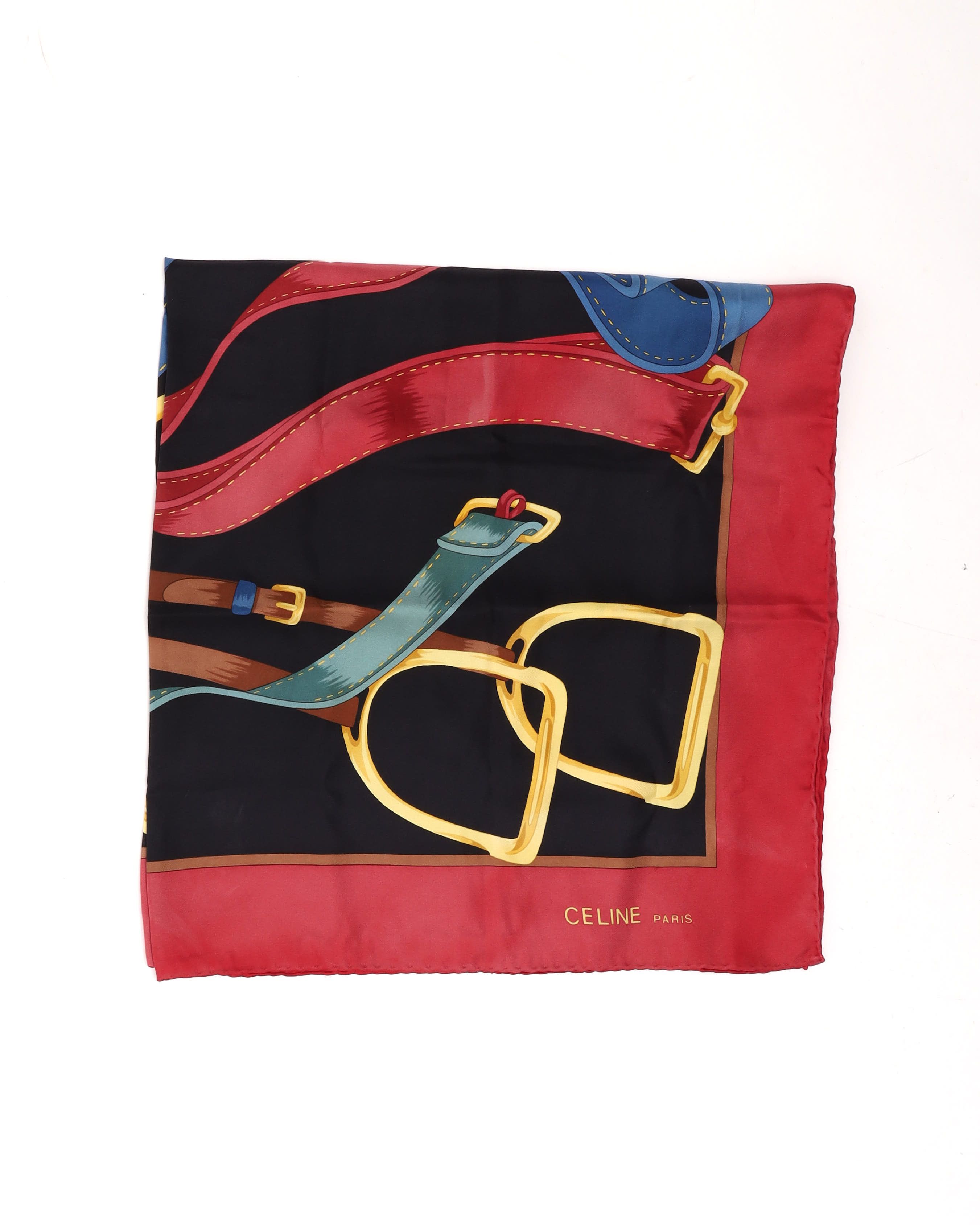 Celine Céline 80 Silk Scarf In Black