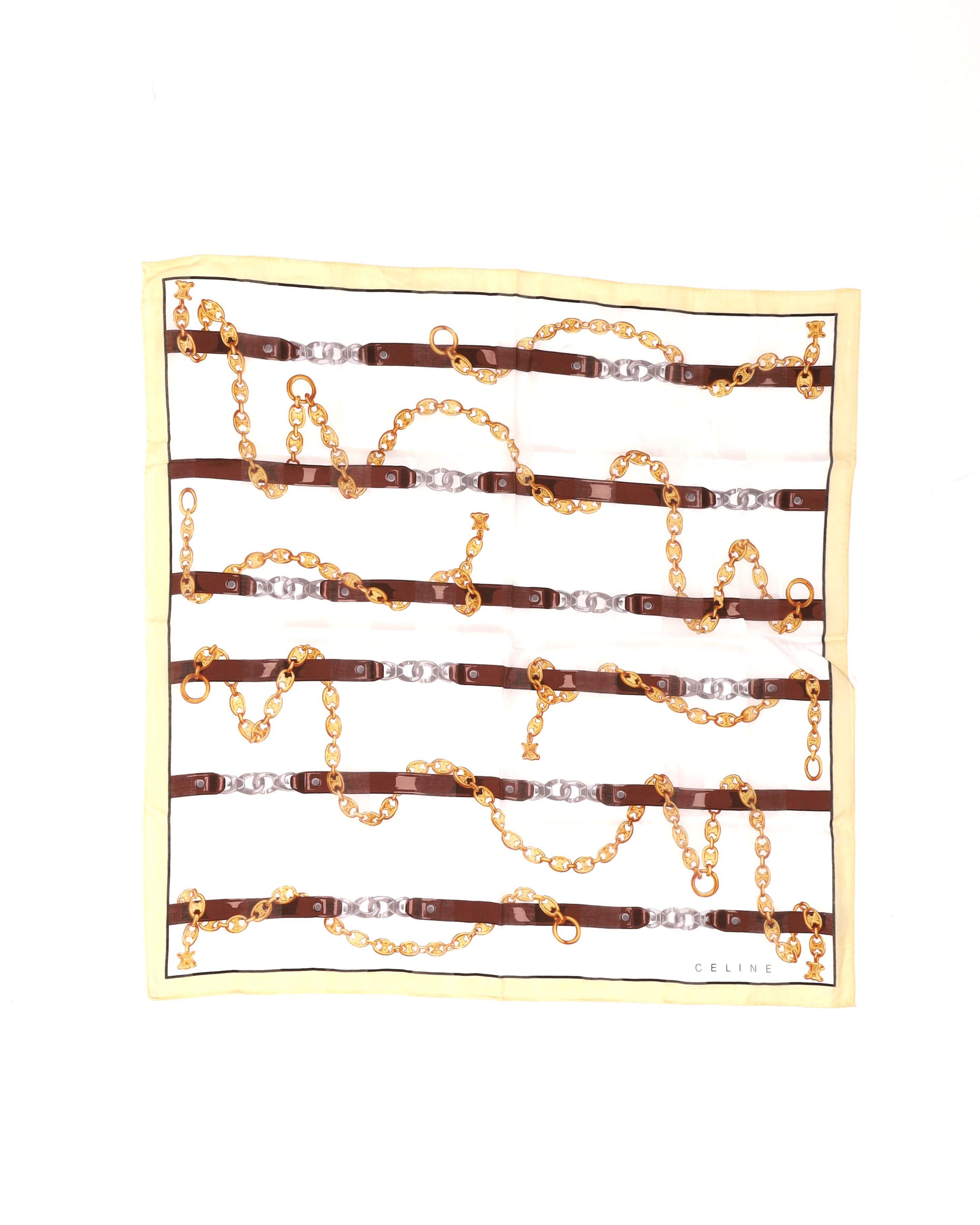 Celine Céline 50 Cotton Scarf In Neutral