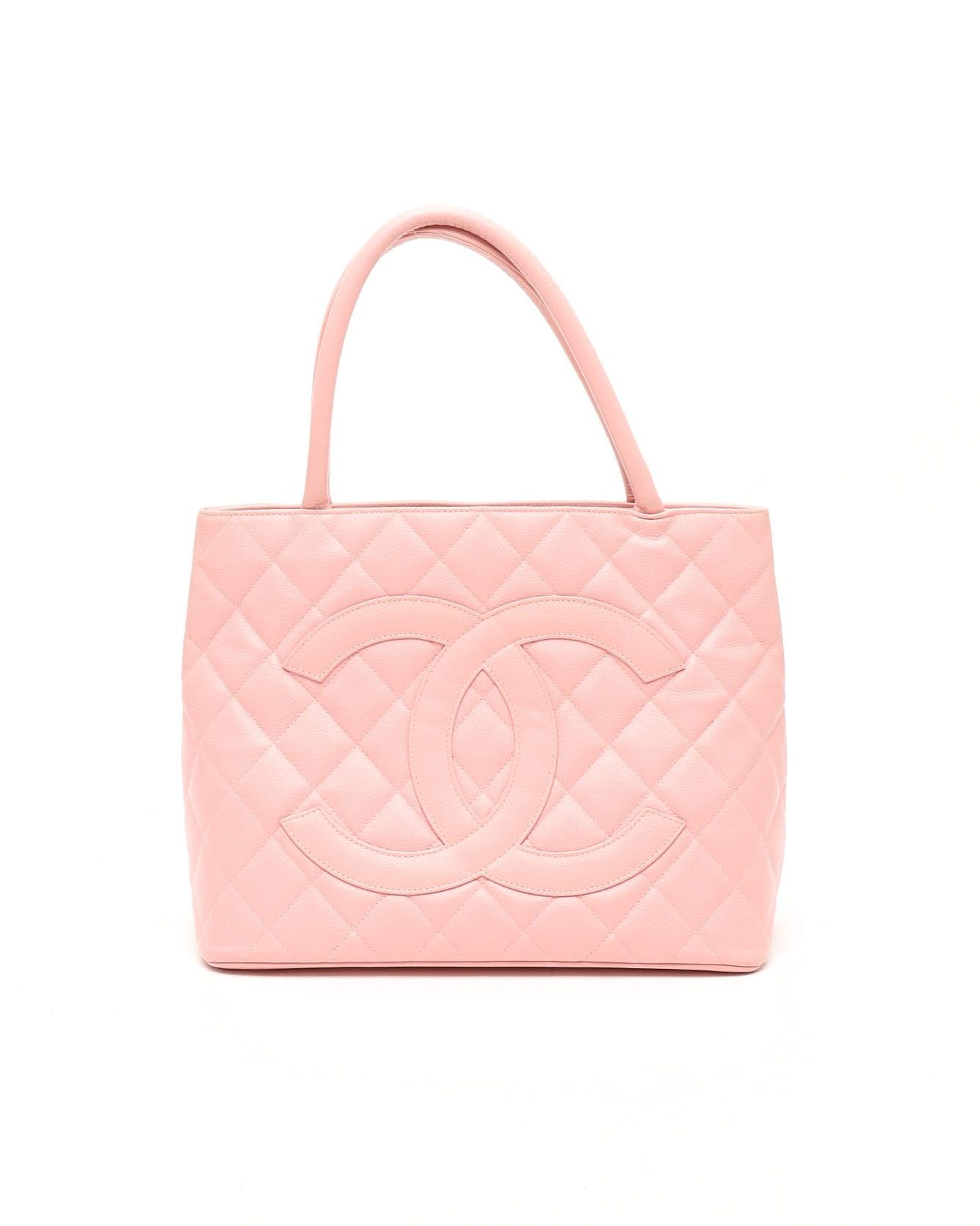 Pre-owned Chanel Caviar Medallion Tote Bag In Pink
