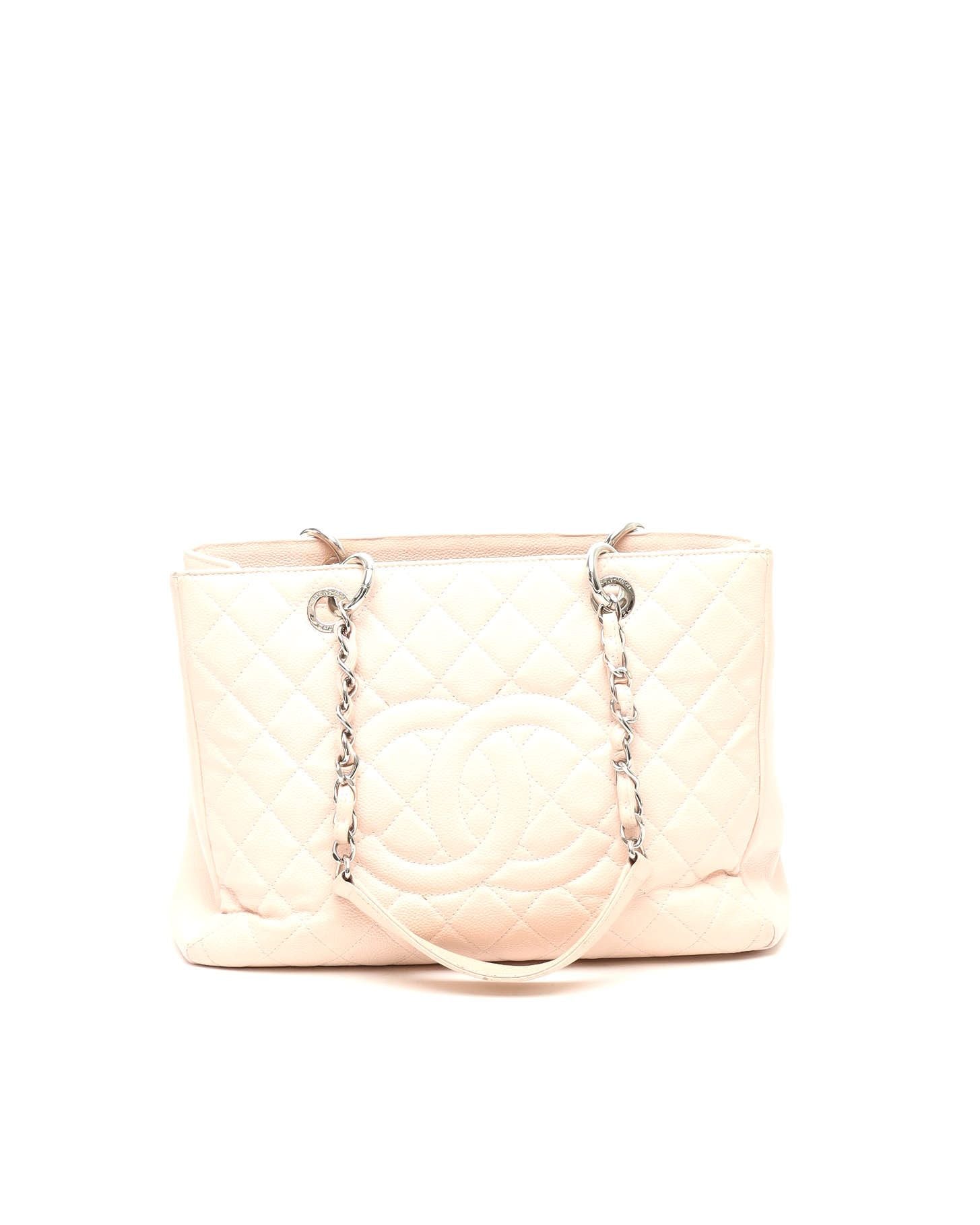 Pre-owned Chanel Caviar (gst) Grand Shopping Tote Bag In Pink