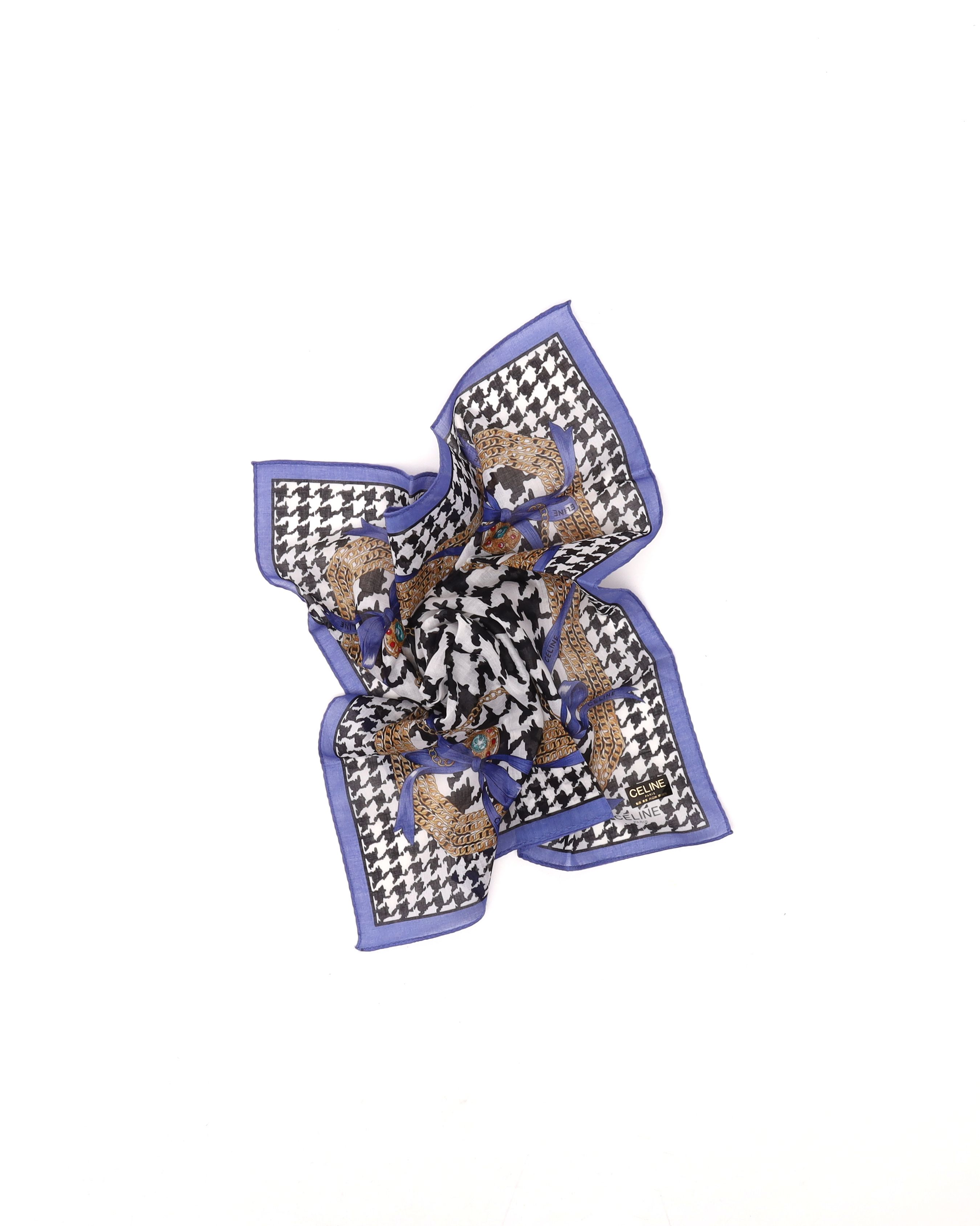 Celine Céline 50 Cotton Scarf In Blue