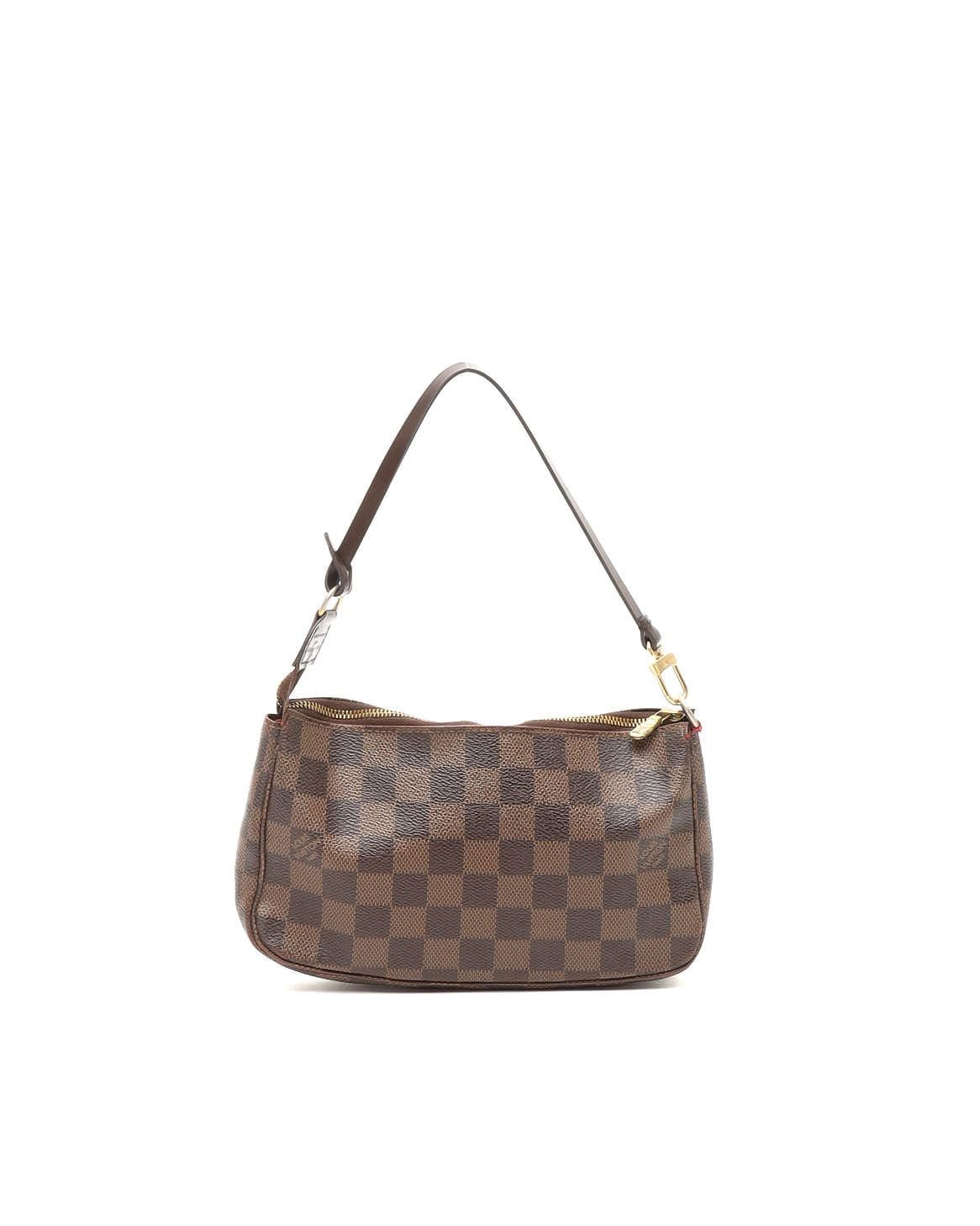 Pre-owned Louis Vuitton Damier Ebene Pochette Accessoires Bag In Brown