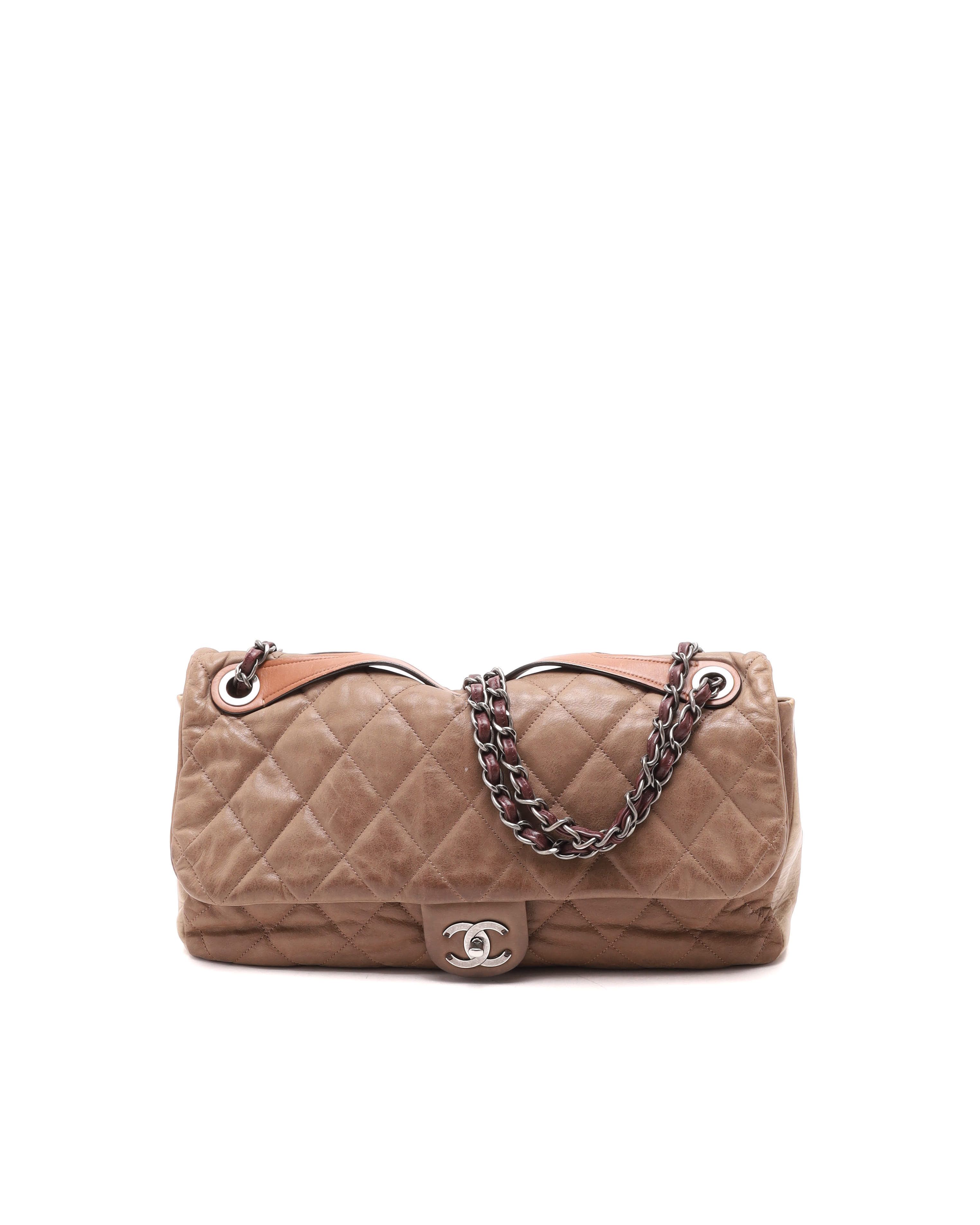 Pre-owned Chanel Iridescent In The Mix Maxi Single Flap Bag In Brown