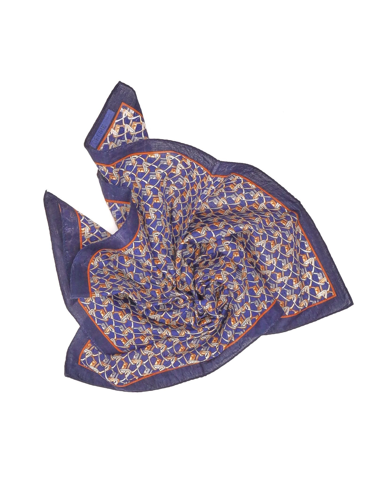 Celine Céline 50 Cotton Scarf In Blue