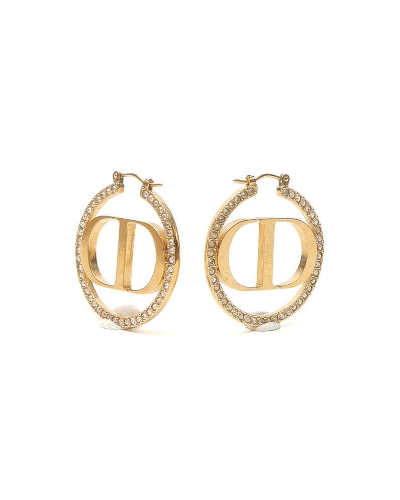 Christian Dior Christian CD Rhinestone Earrings