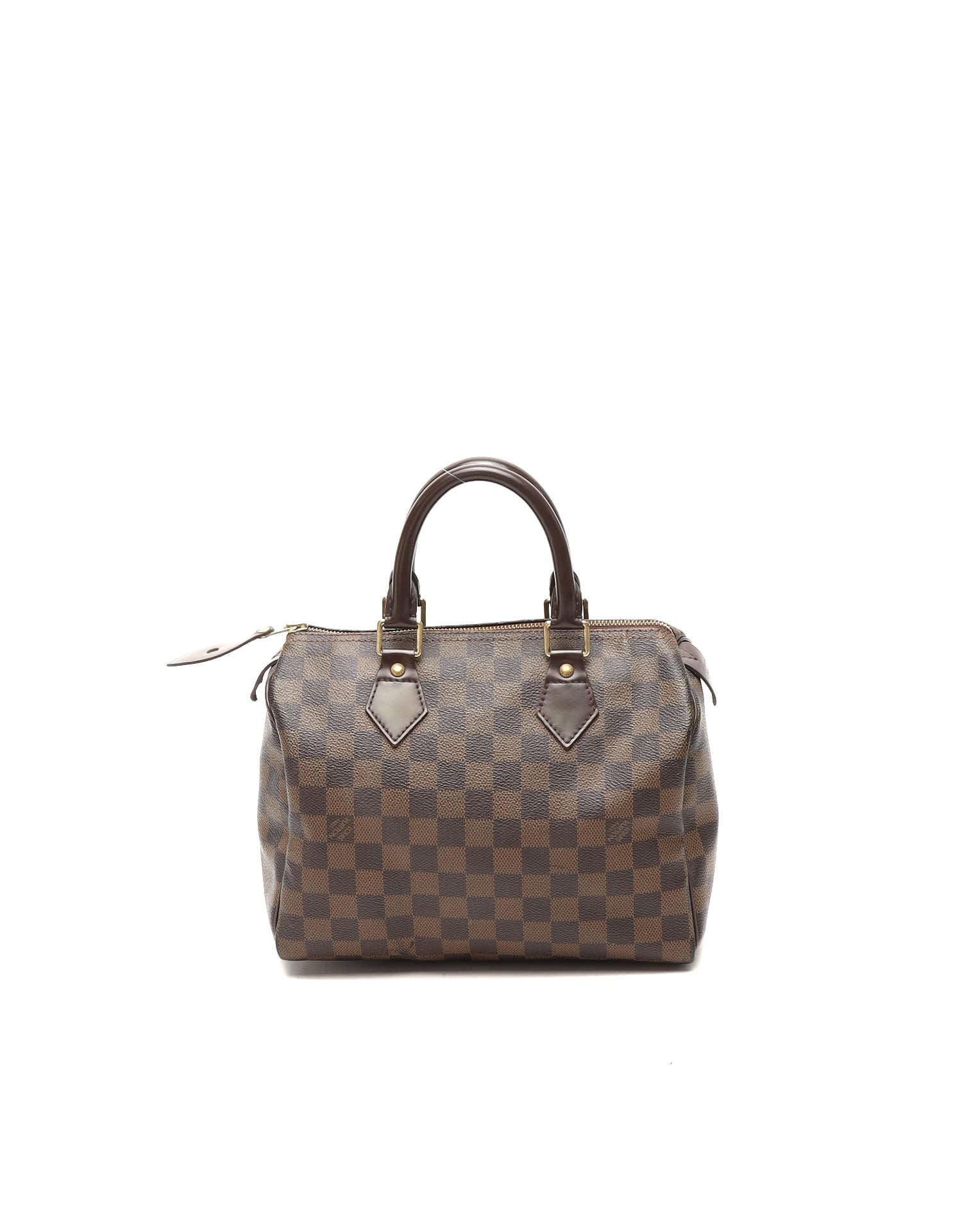 Pre-owned Louis Vuitton Damier Ebene Speedy 25 Bag In Brown