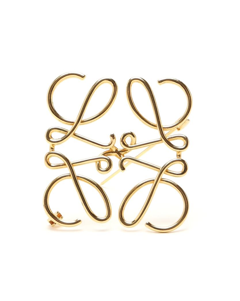 Loewe Anagram Brooch In Gold