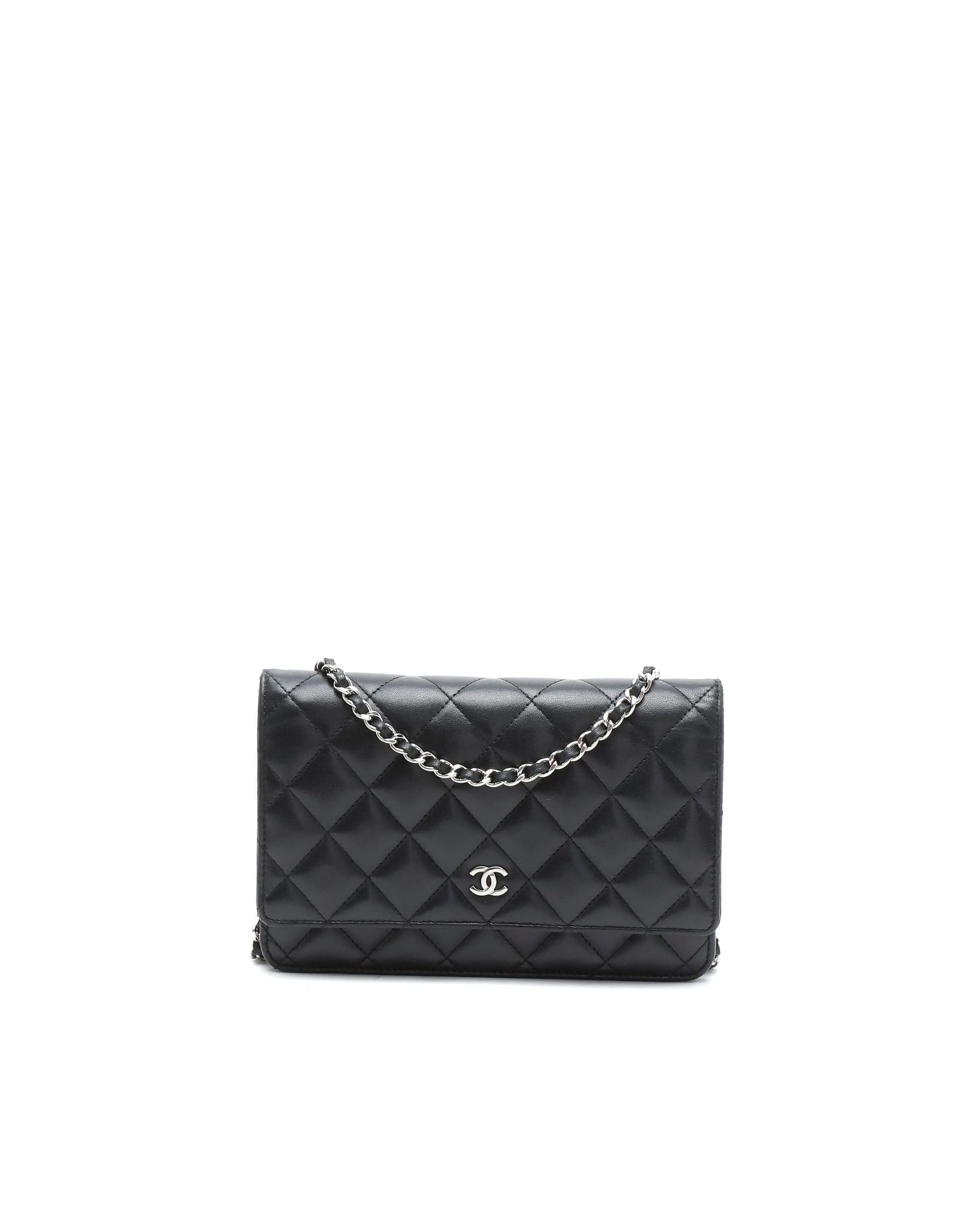 Chanel Lambskin Wallet On Chain Bag In Black