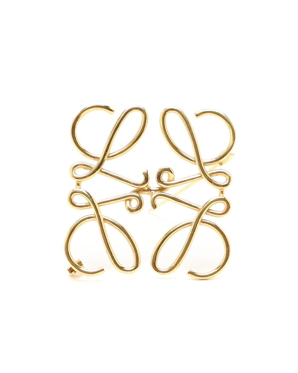 Loewe Anagram Brooch In Gold