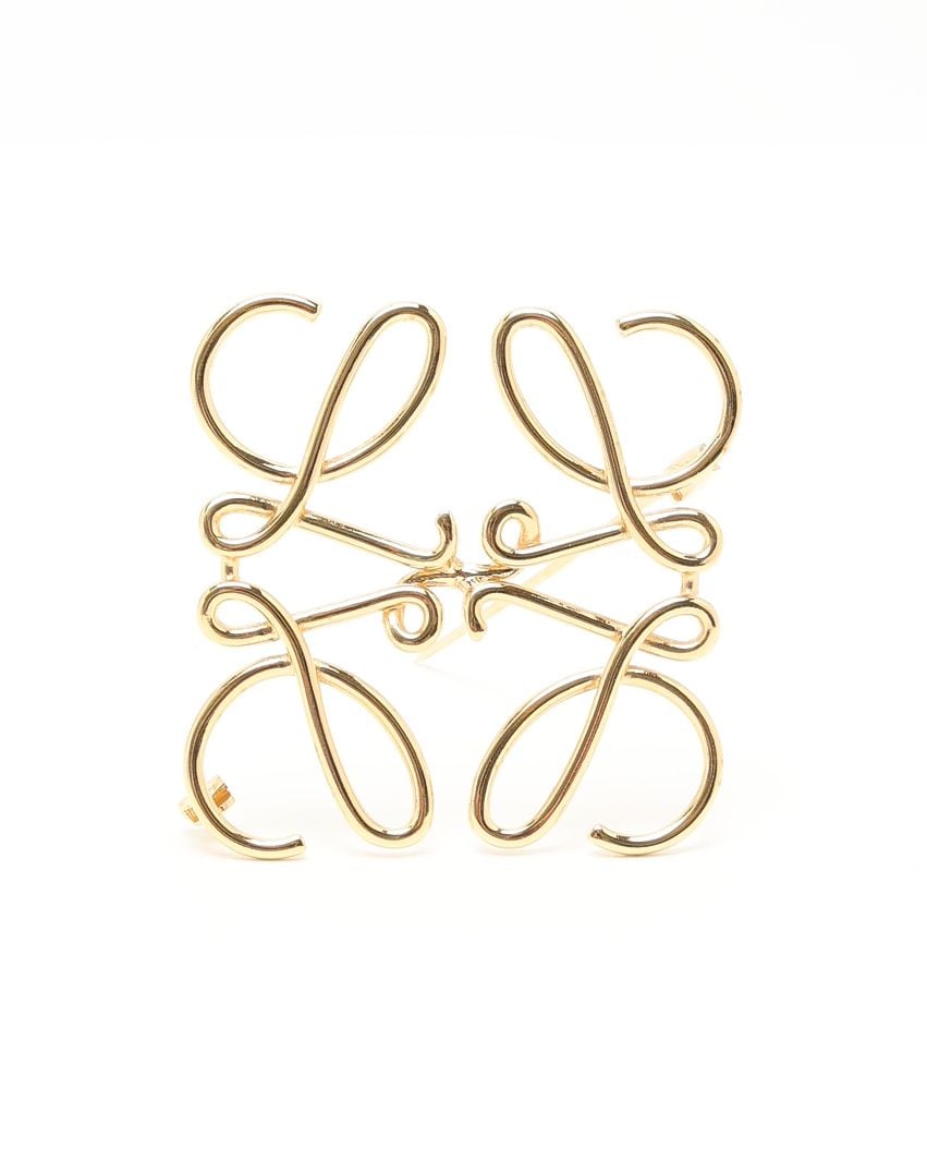 Loewe Anagram Brooch In Gold