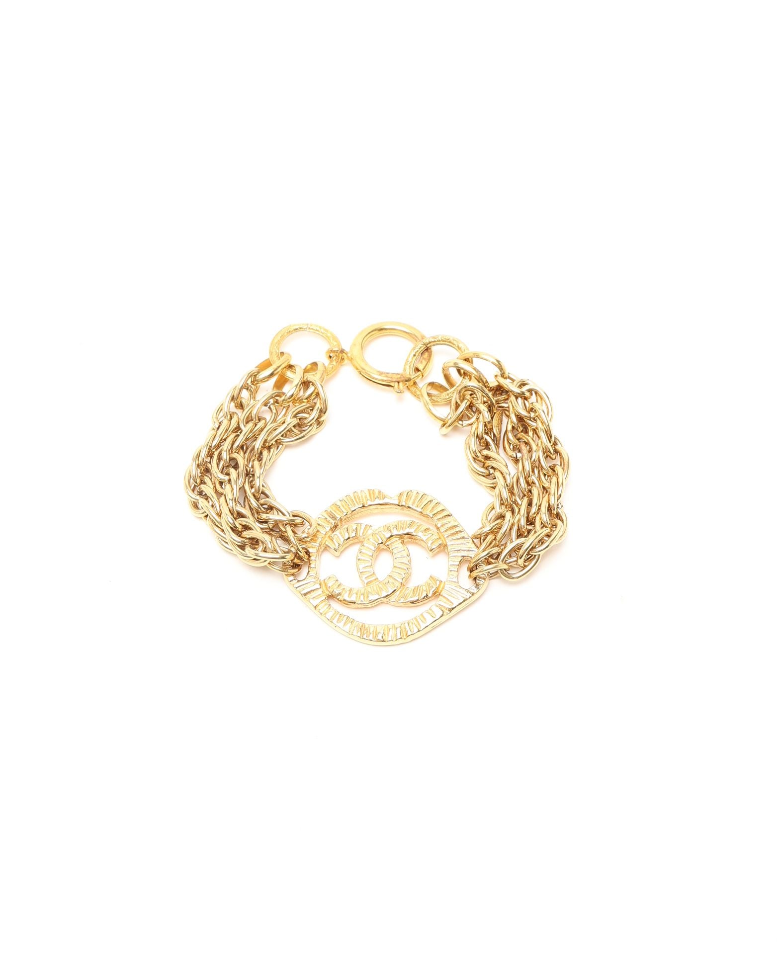 Chanel Coco Mark Multi Chain Bracelet In Gold