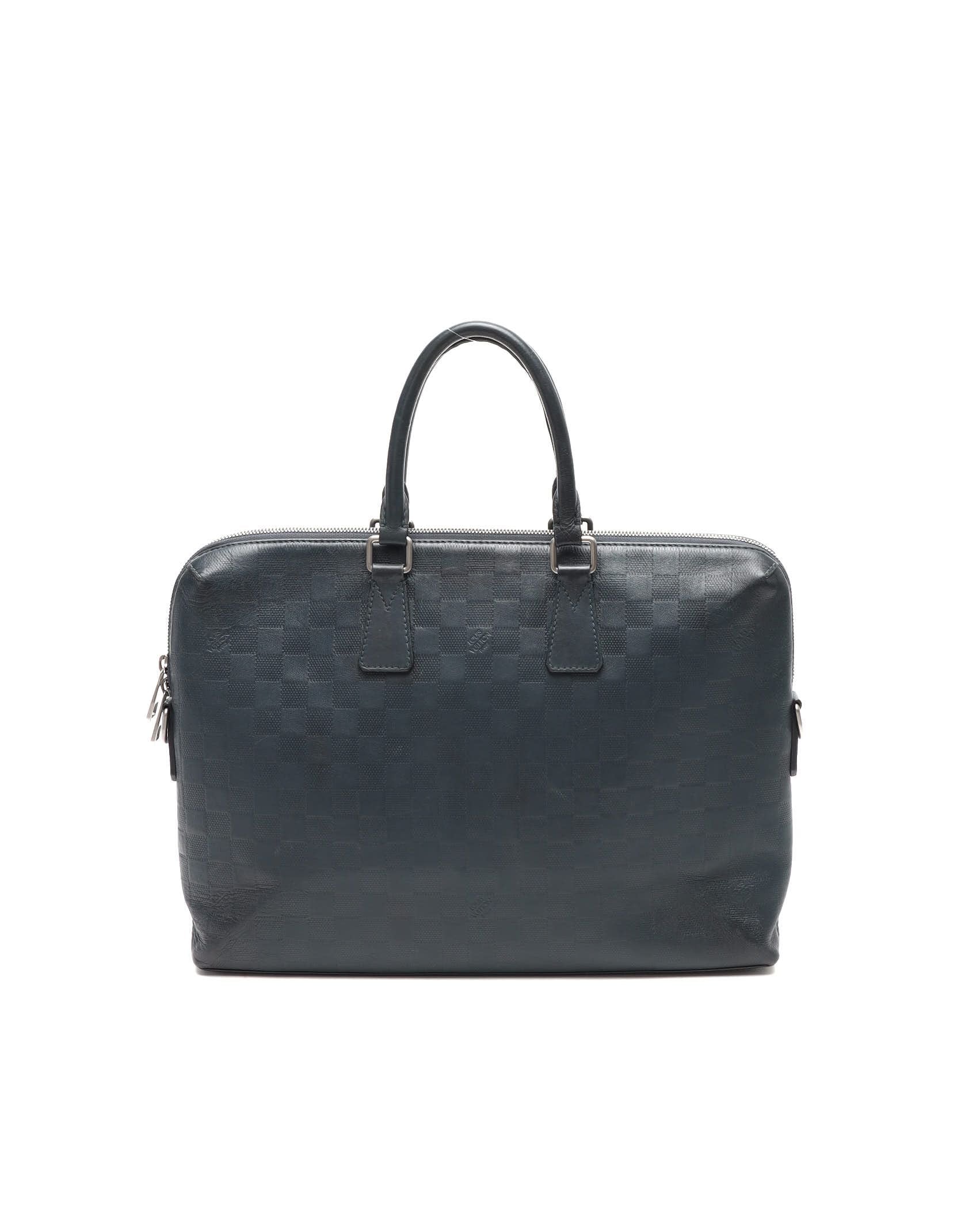 Louis Vuitton Damier Infini Porte Documents Jour Business Bag In Navy