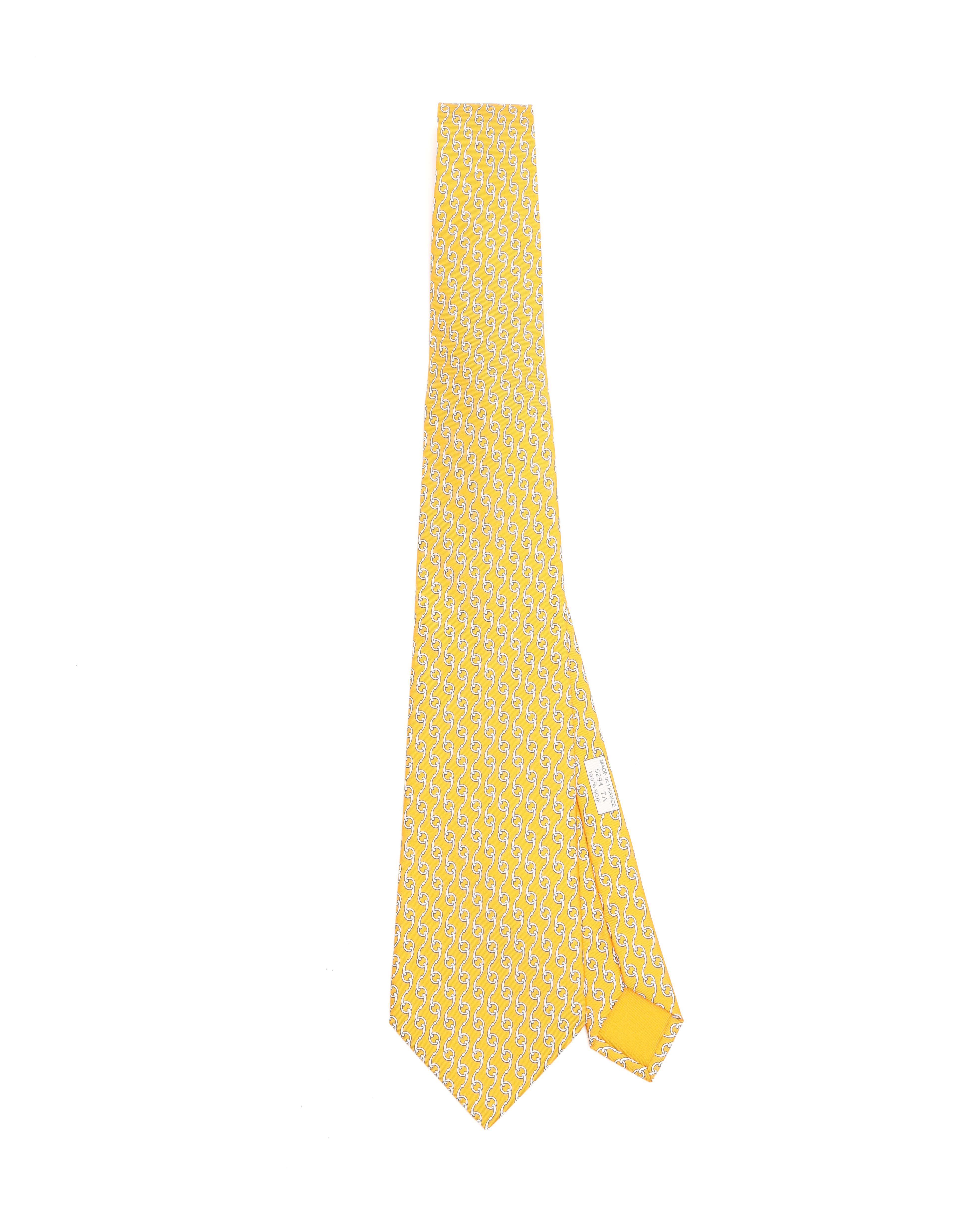 Hermes Hermès Silk Tie In Yellow