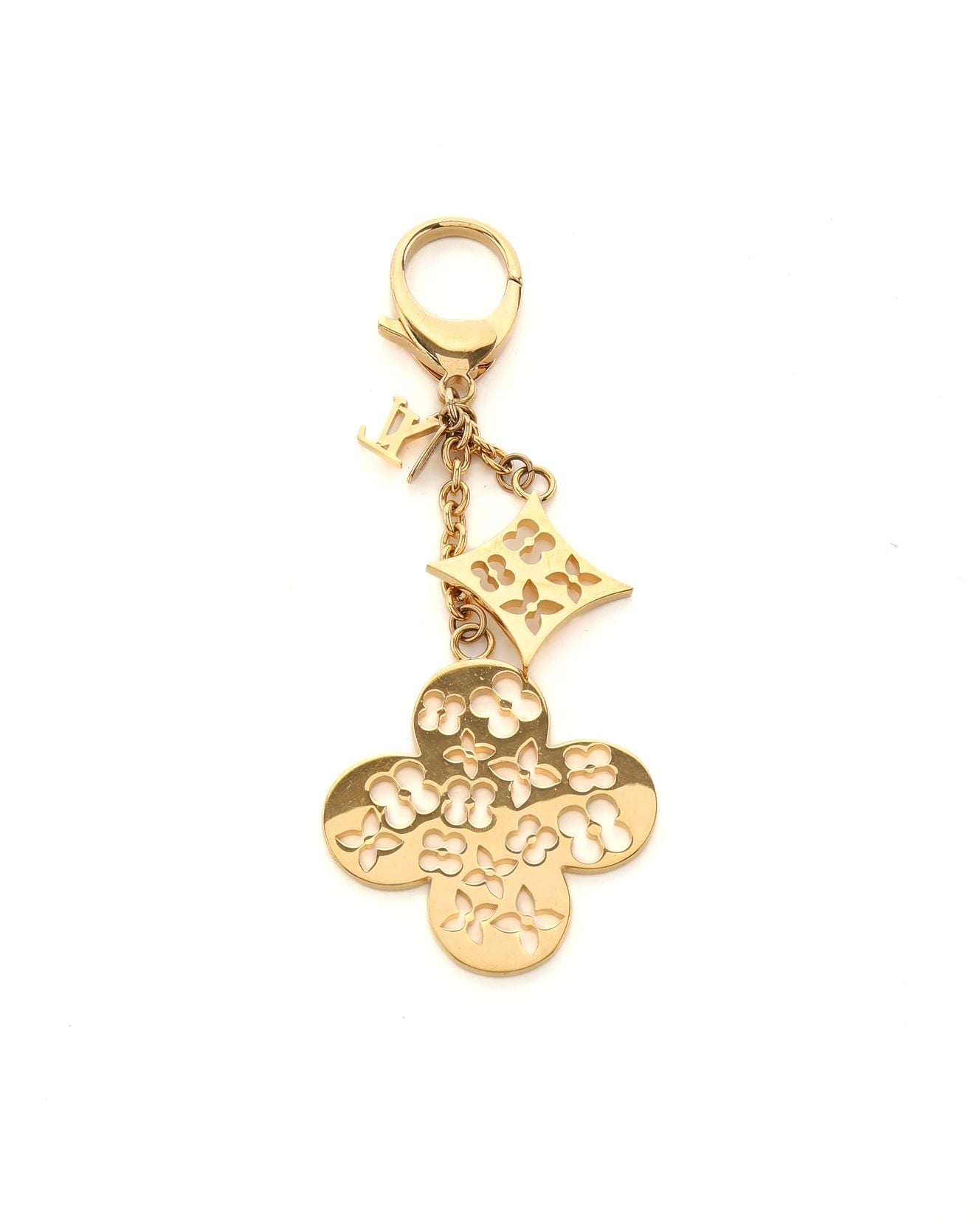 Louis Vuitton Ivy Lv Bag Charm In Gold