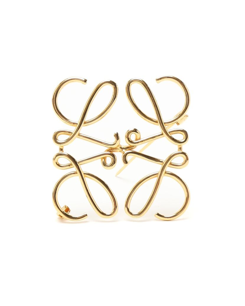 Loewe Anagram Brooch In Gold
