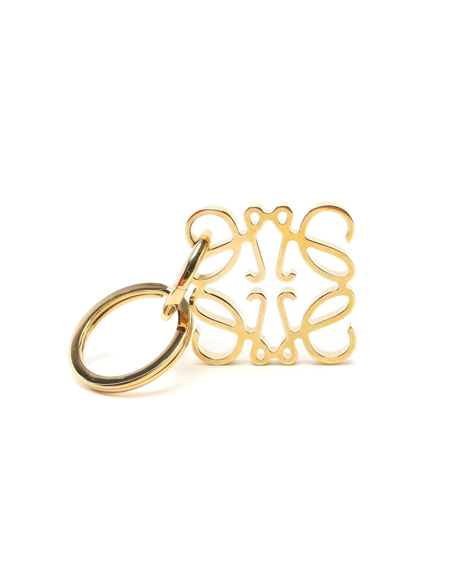 Loewe Anagram Keychain In Gold