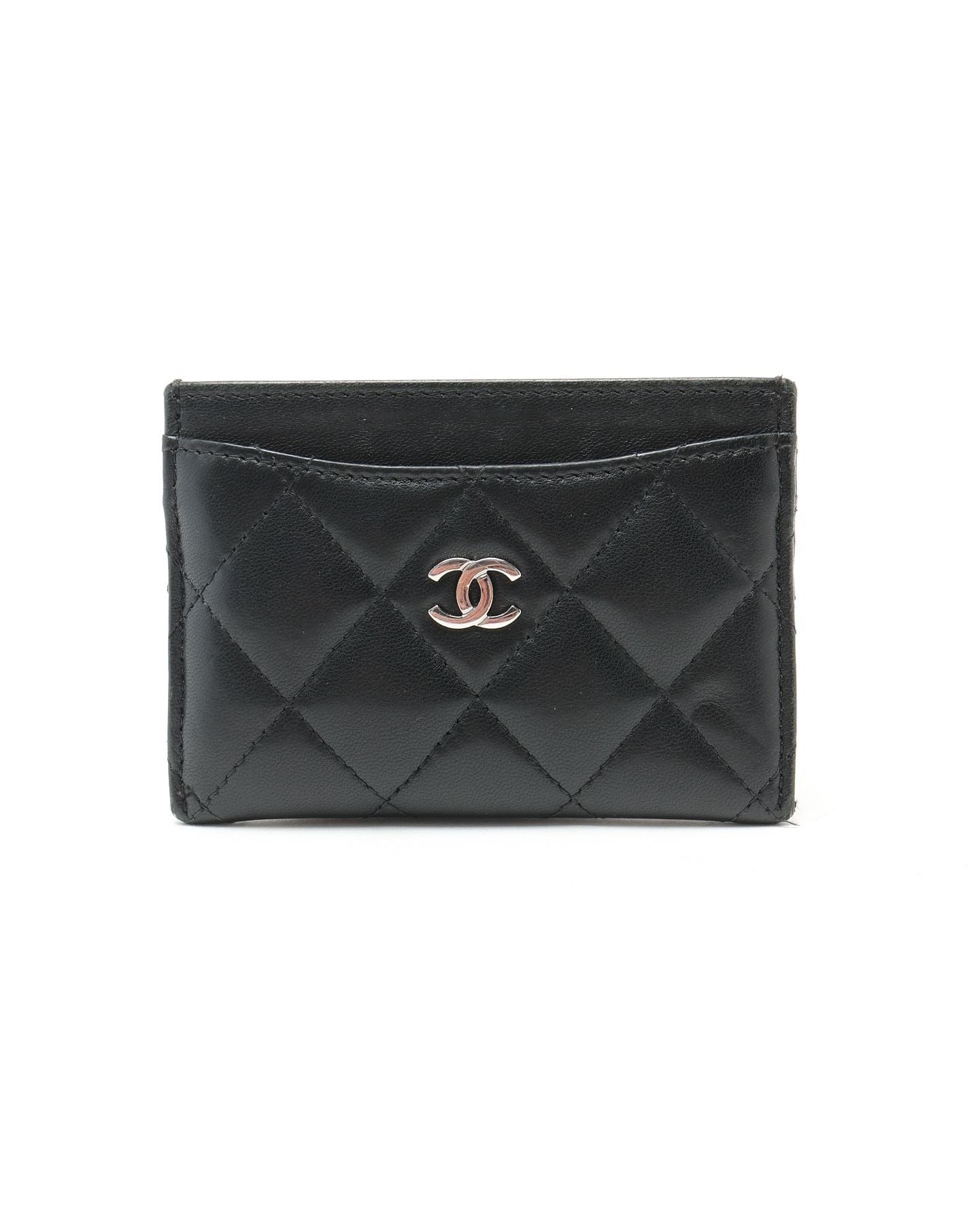 Chanel Matelasse Card Holder In Black