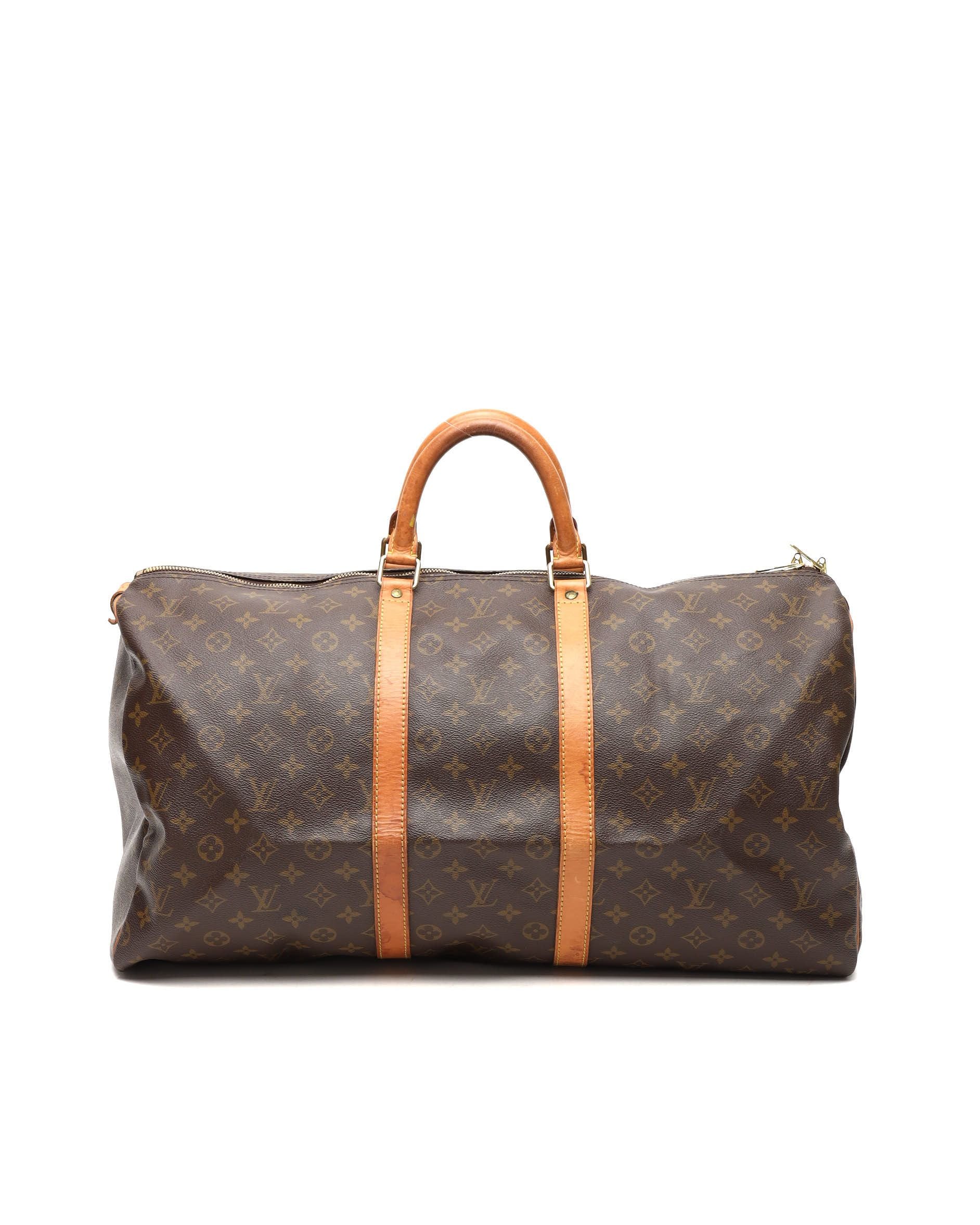 Louis Vuitton Monogram Keepall 55 Weekend Bag In Brown