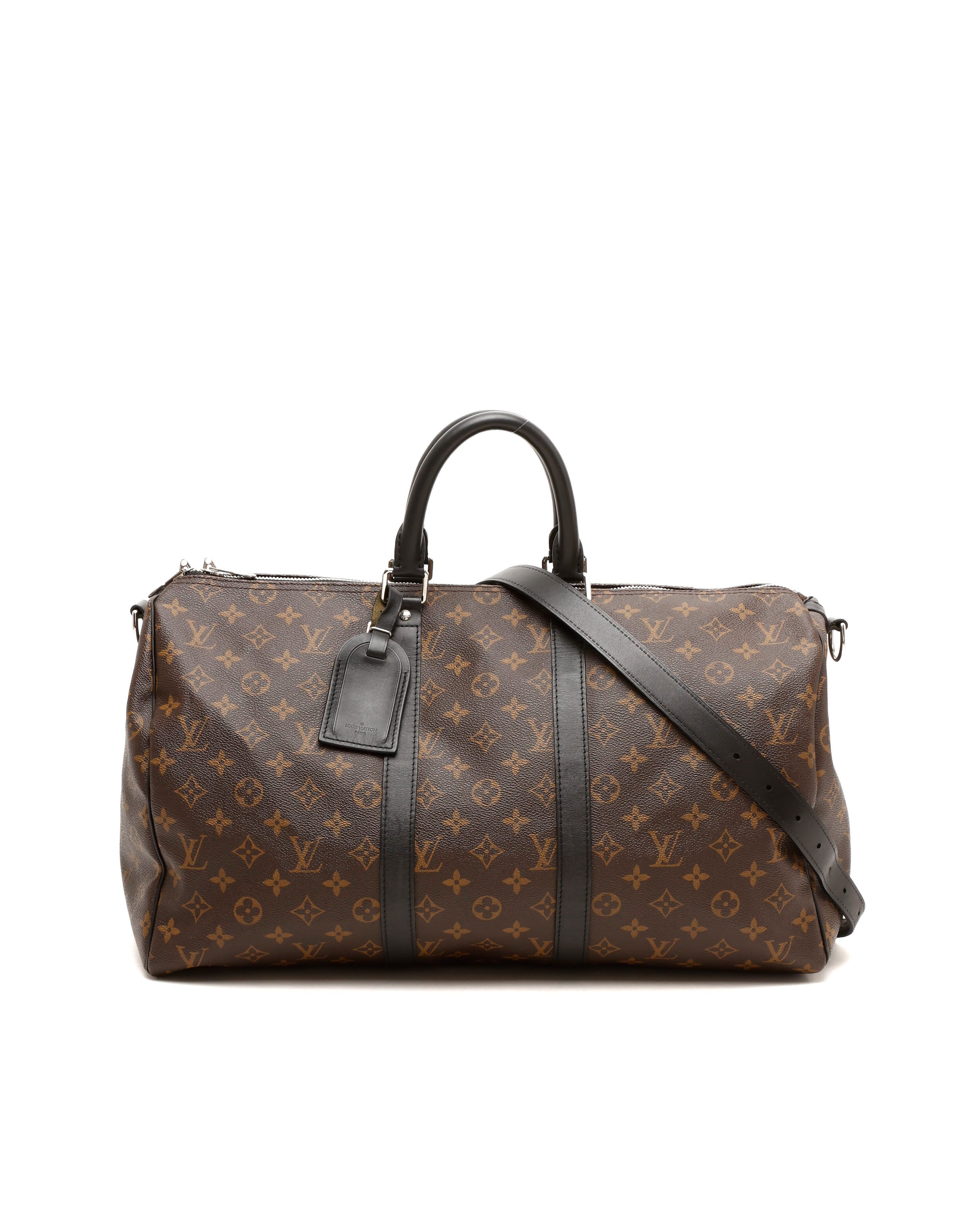 Louis Vuitton Monogram Macassar Keepall Bandoulière 45 Weekend Bag In Brown