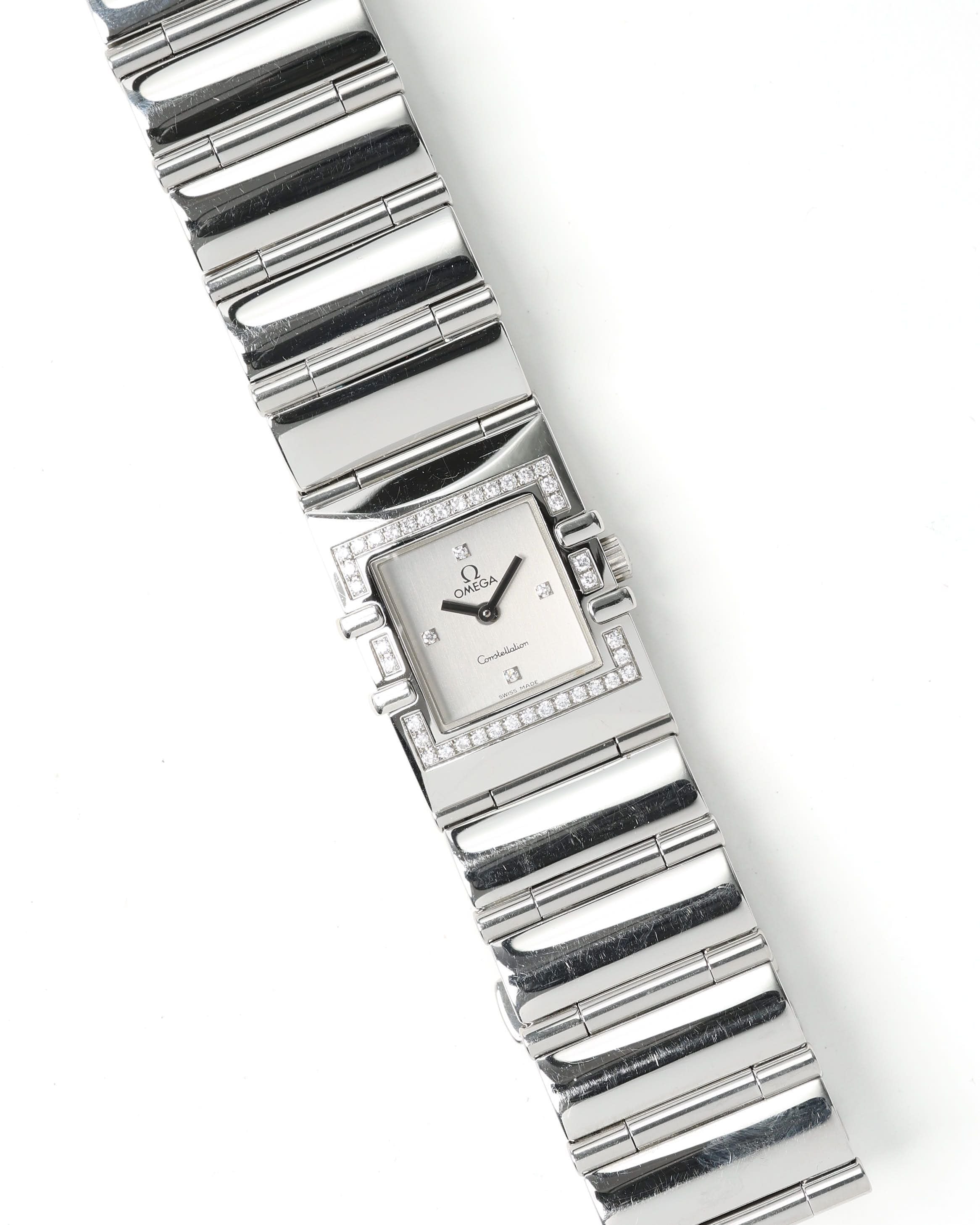Omega Constellation Quadra 20mm Ca 1995 Watch In Silver