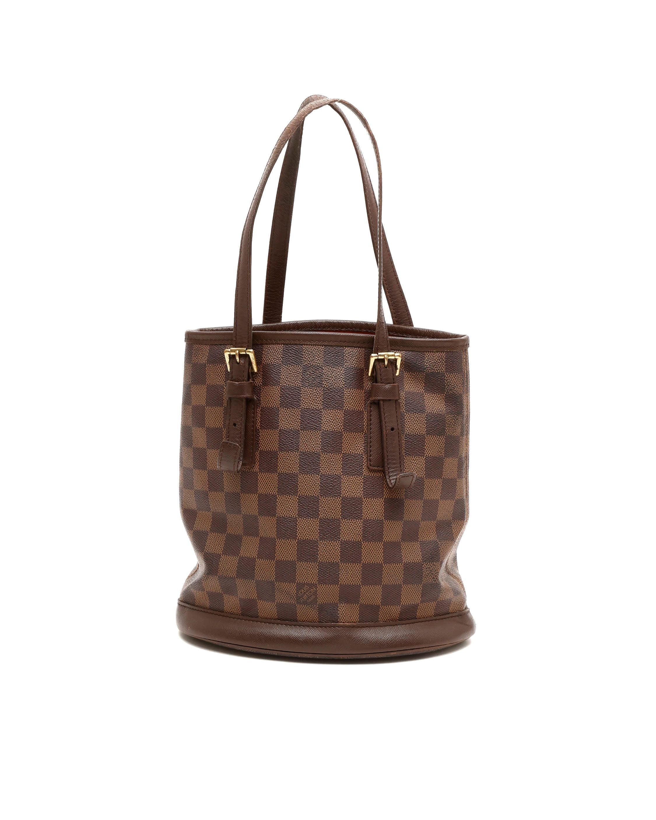 Louis Vuitton Damier Ebene Marais Bucket Bag In Brown