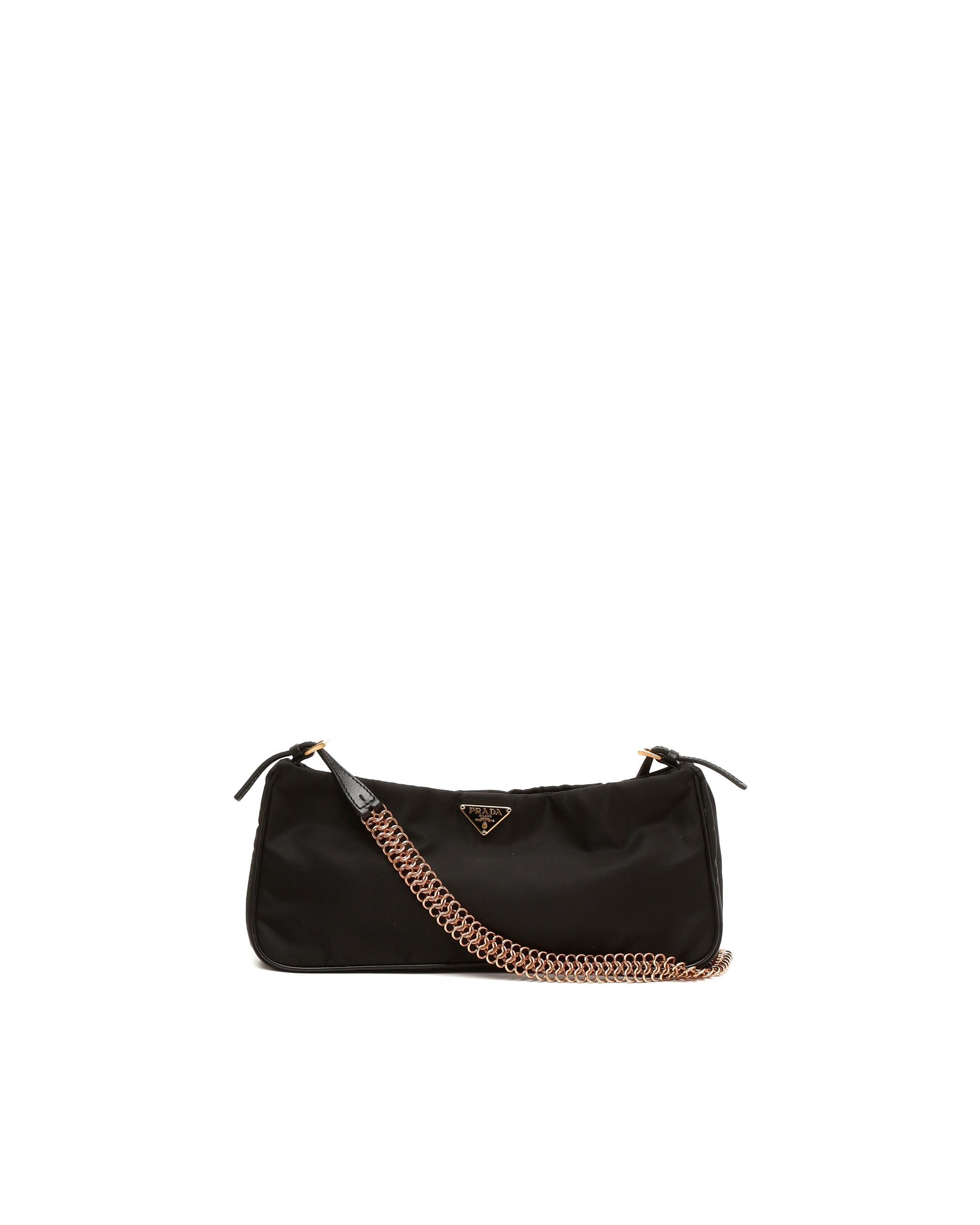 Prada Tessuto Chain Bag In Black