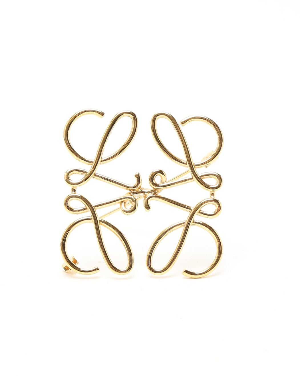 Loewe Anagram Brooch In Gold